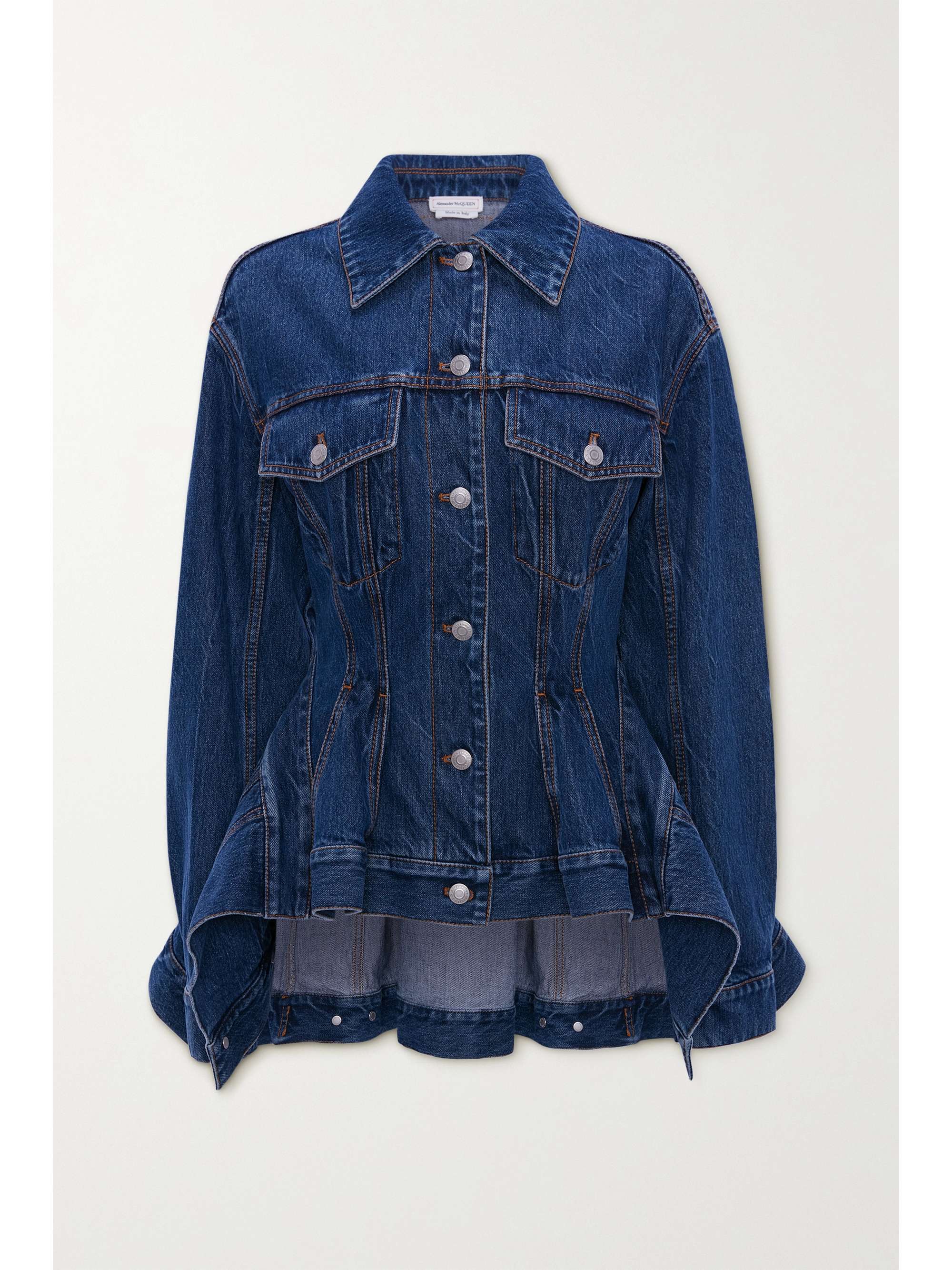 Blue Denim peplum jacket | ALEXANDER 