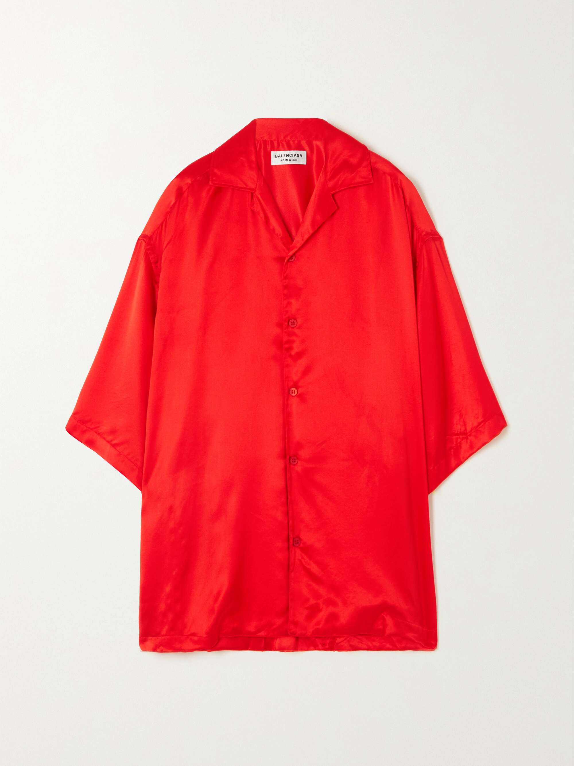 código postal Esmerado Pequeño BALENCIAGA Oversized crinkled silk-satin shirt | NET-A-PORTER