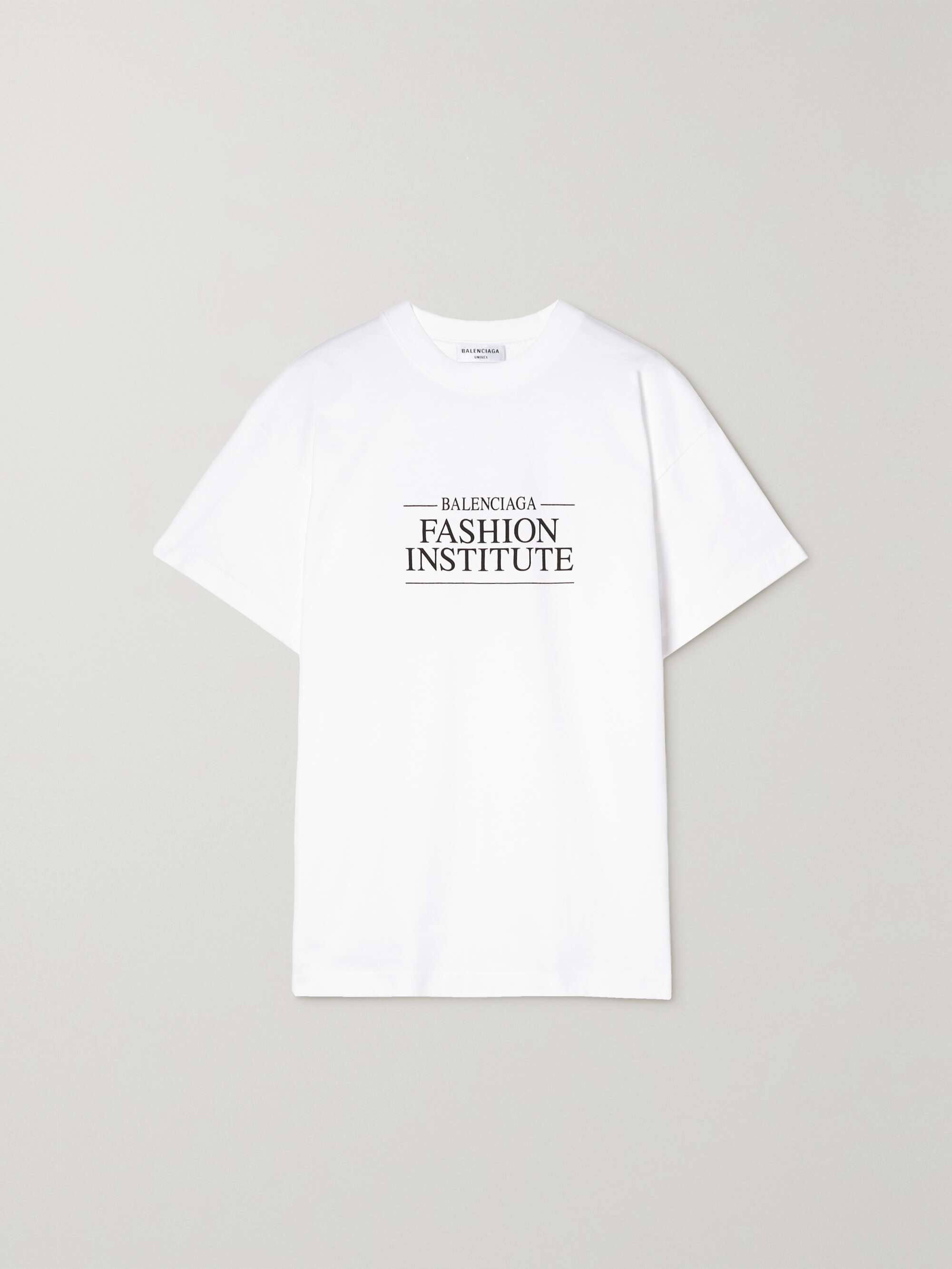 White Printed cotton-jersey T-shirt 