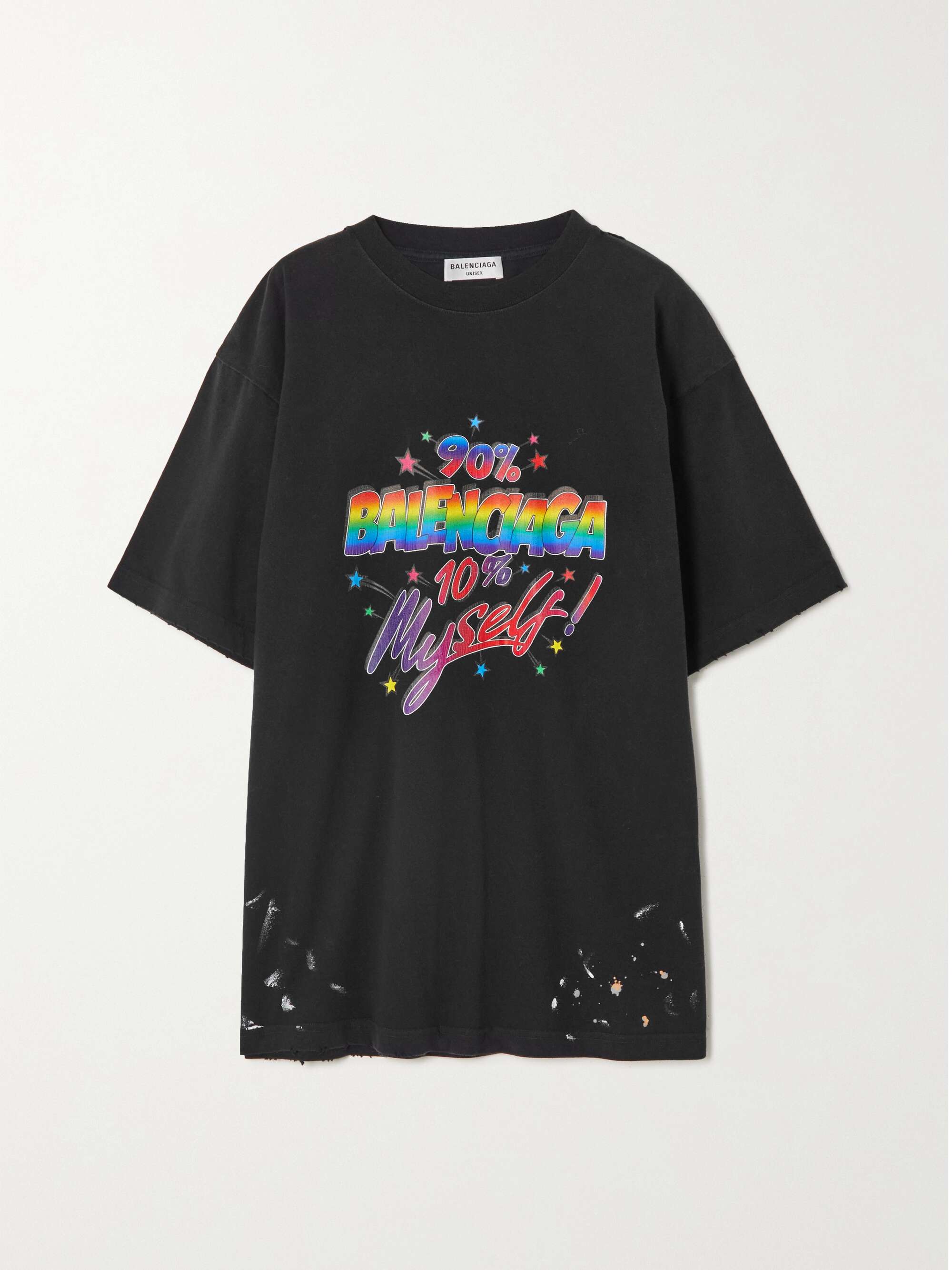 90/10 painted printed organic cotton-jersey T-shirt | NET-A-PORTER