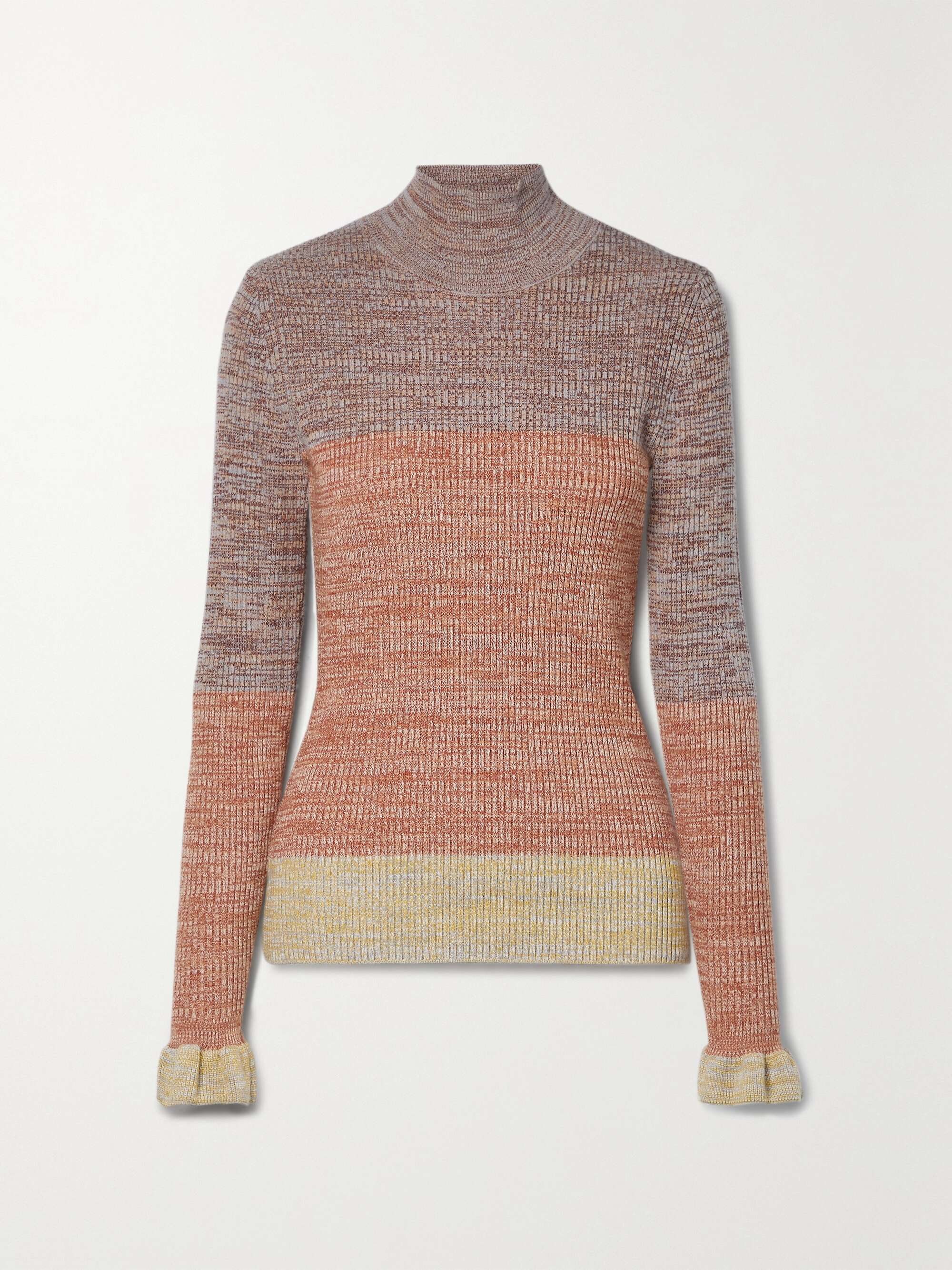 ULLA JOHNSON Violette striped ribbed-knit turtleneck sweater | NET-A-PORTER