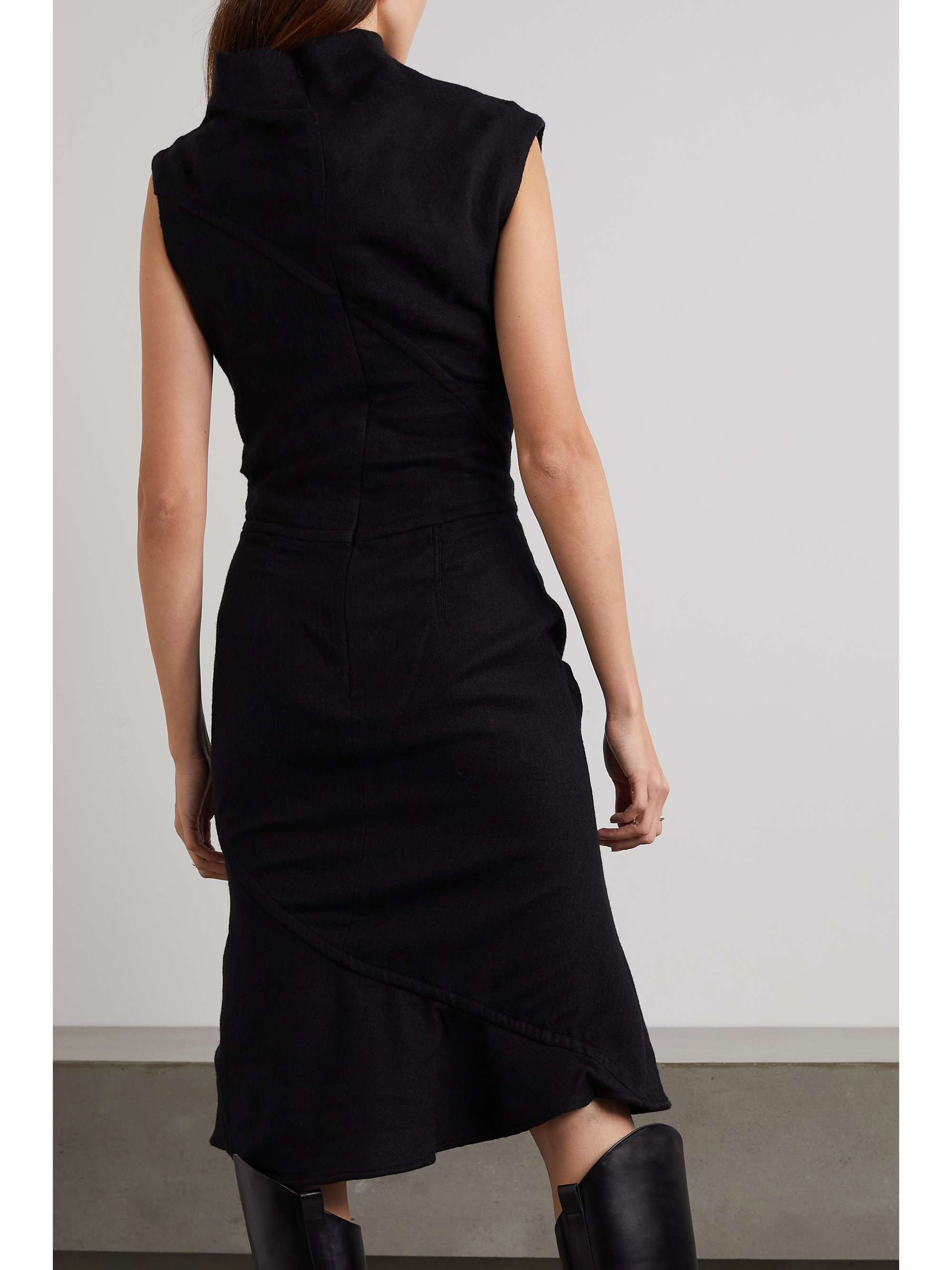 ACNE STUDIOS Asymmetric gathered wool dress