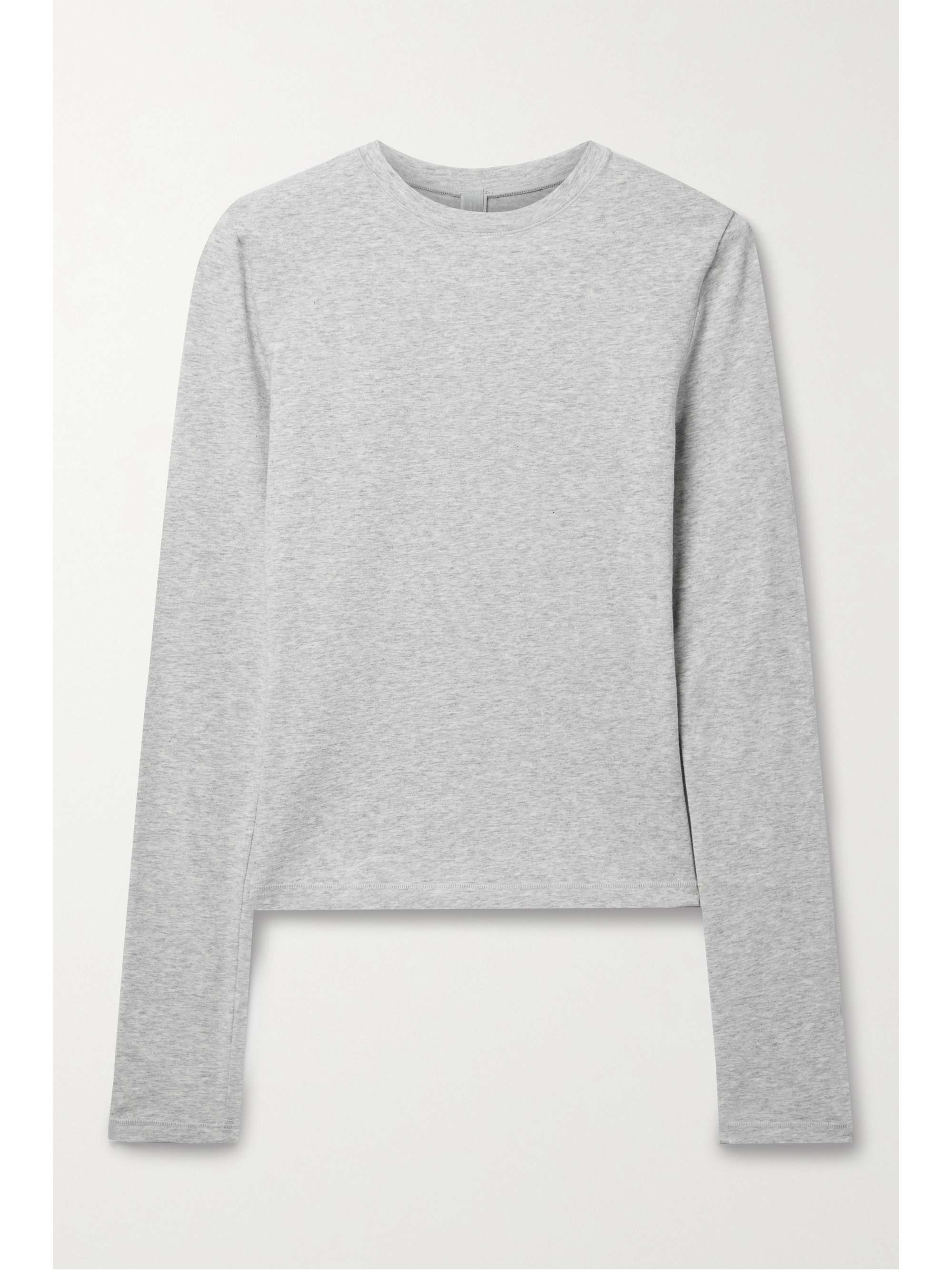 Stretch-cotton jersey top - Light Heather Gray