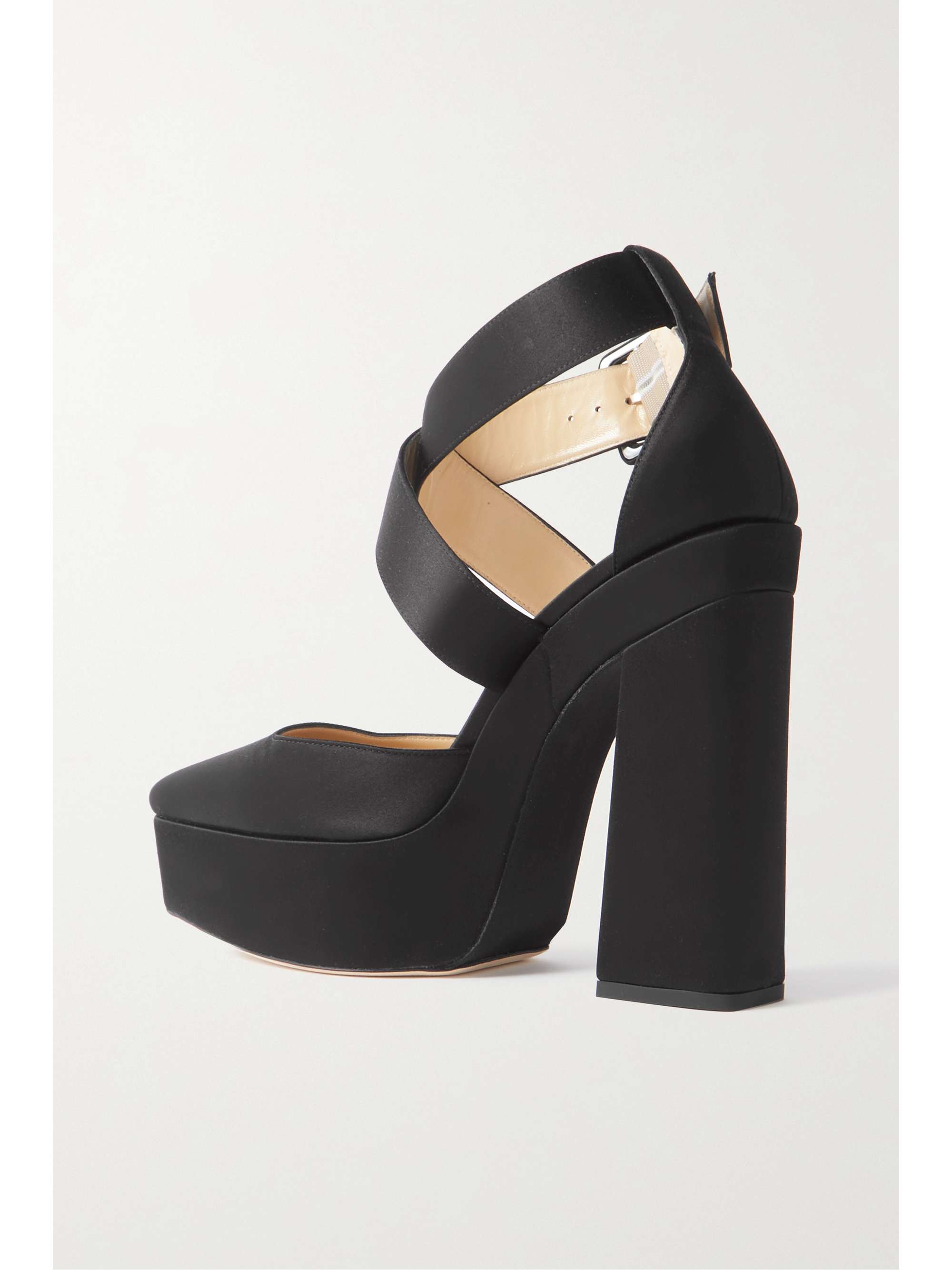 JIMMY CHOO Gian 140 satin platform pumps