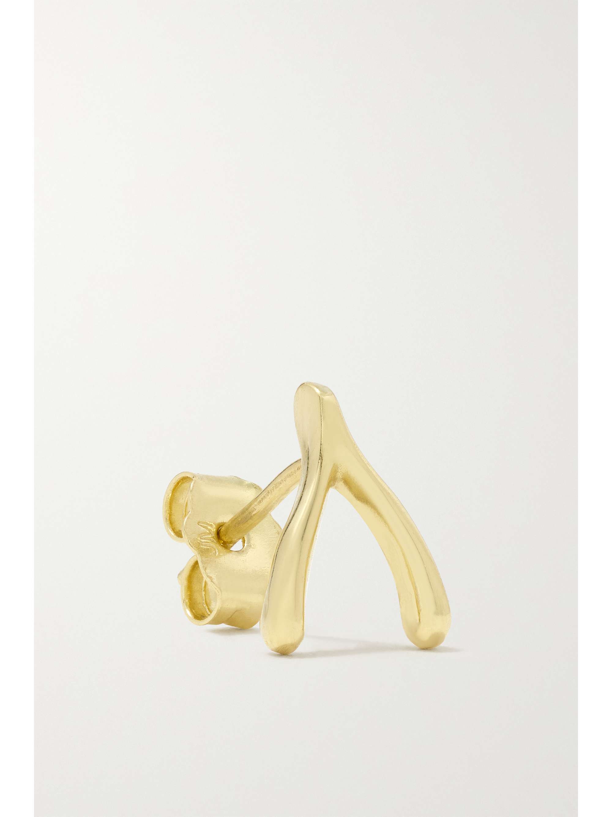 JENNIFER MEYER Mini Wishbone 18-karat gold earrings