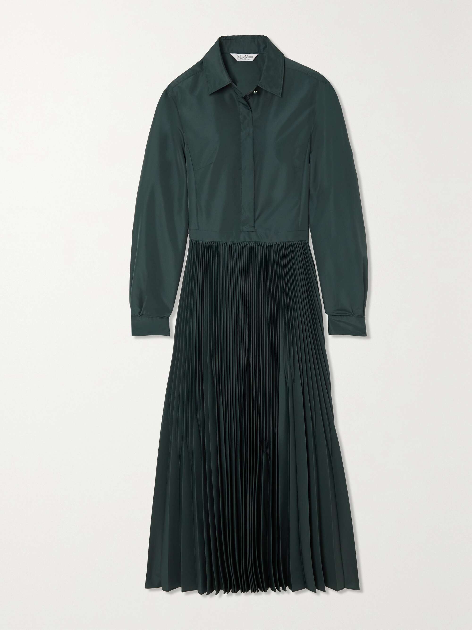 Fosca pleated taffeta midi dress