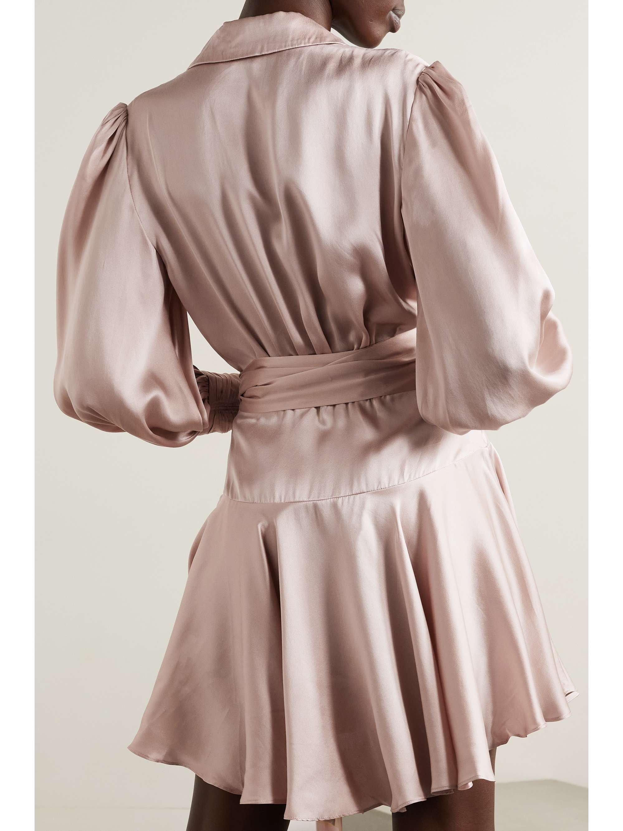 ZIMMERMANN Ruffled silk-satin mini wrap dress
