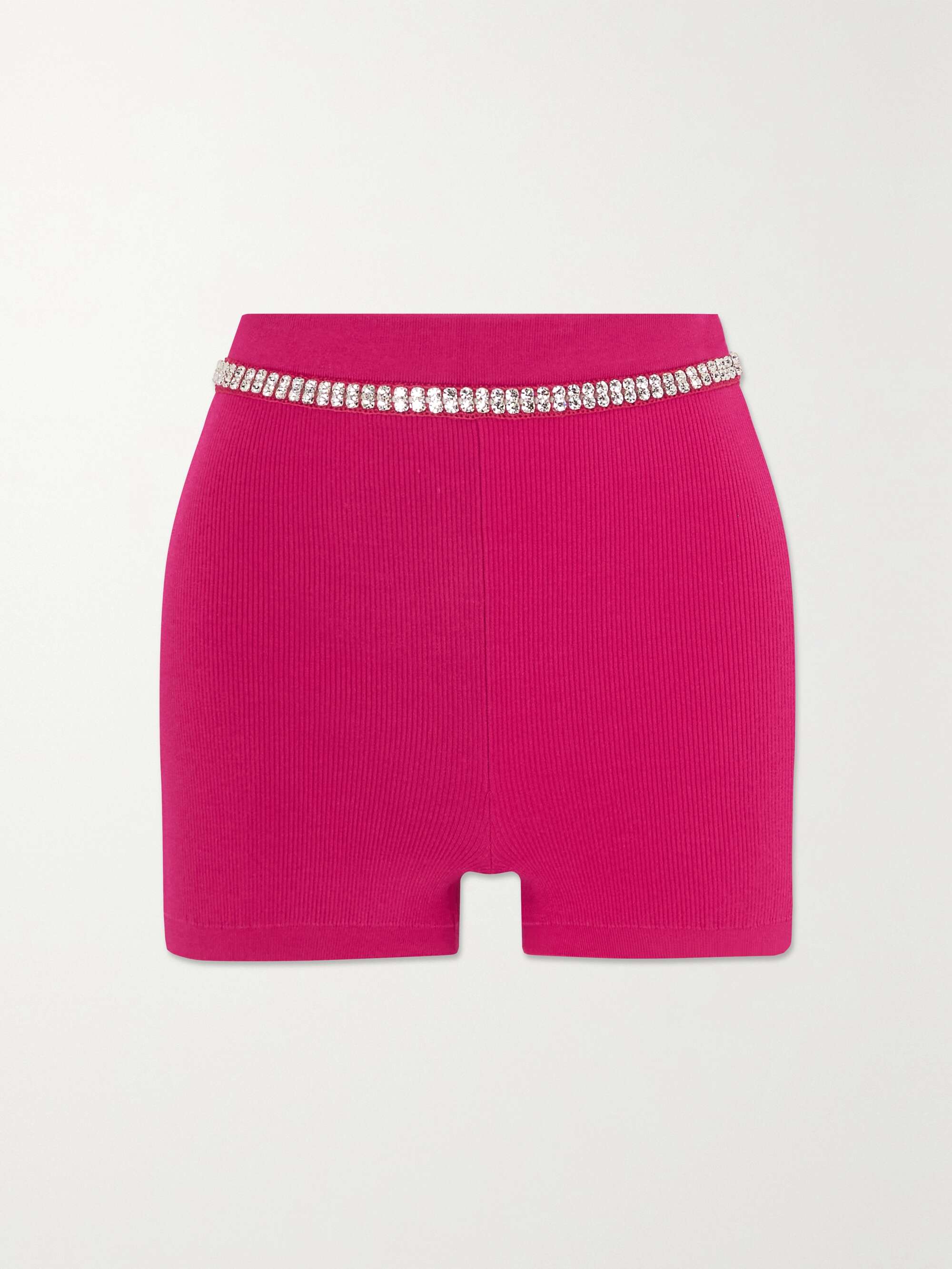 PACO RABANNE Crystal-embellished ribbed-jersey shorts | NET-A-PORTER