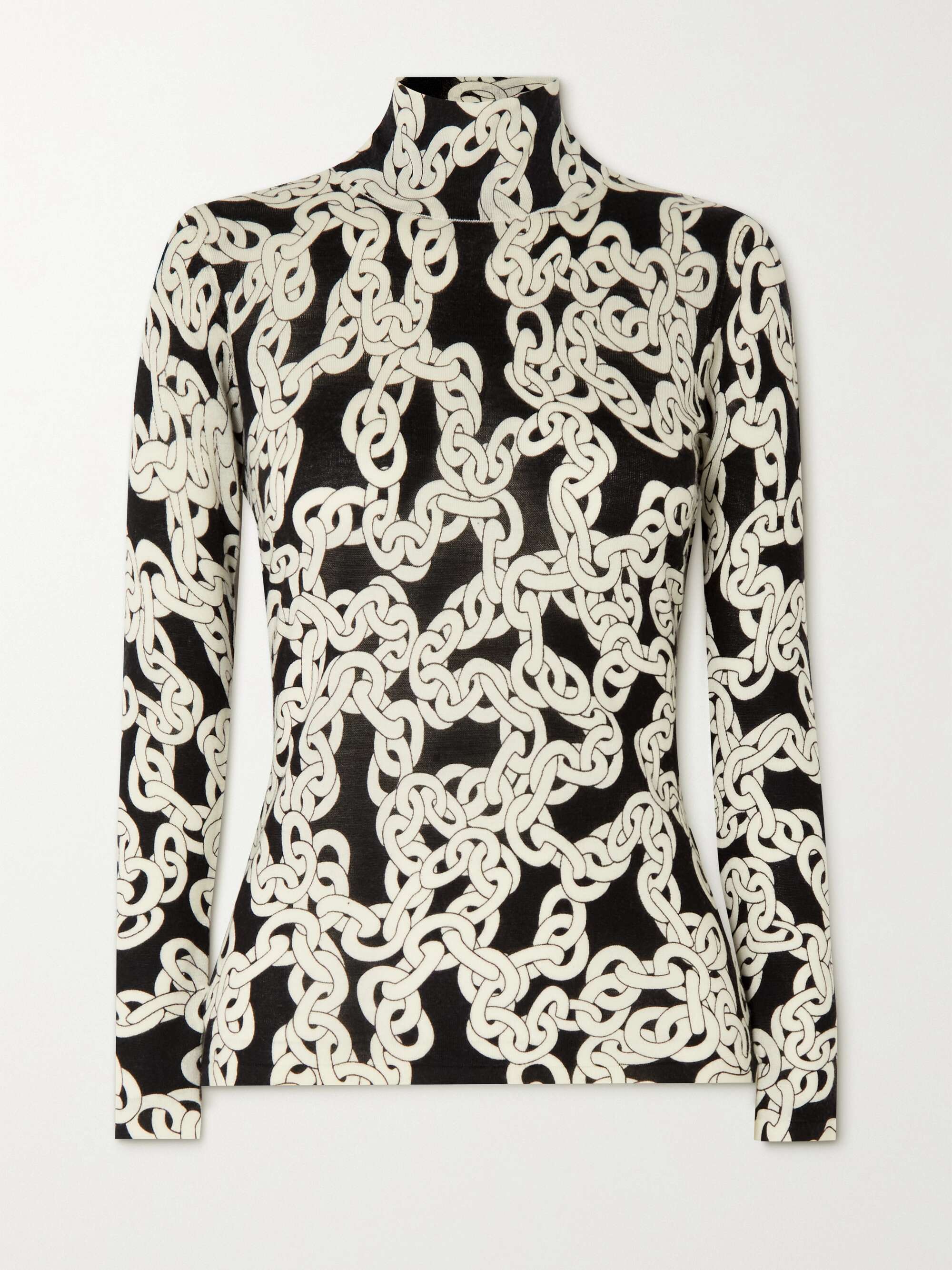 Black Brandy jacquard-knit merino wool 