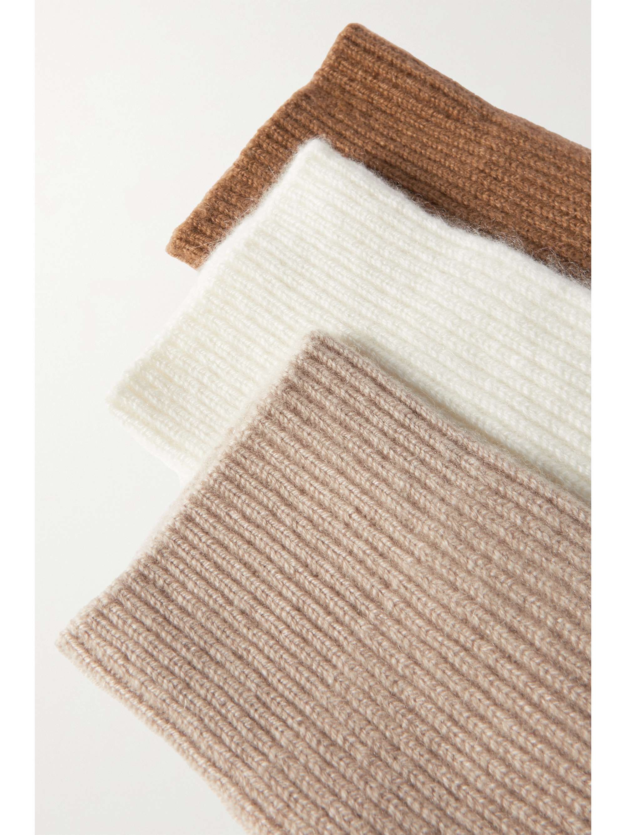 ARCH4 Lucia set of three ribbed baby goat cashmere socks