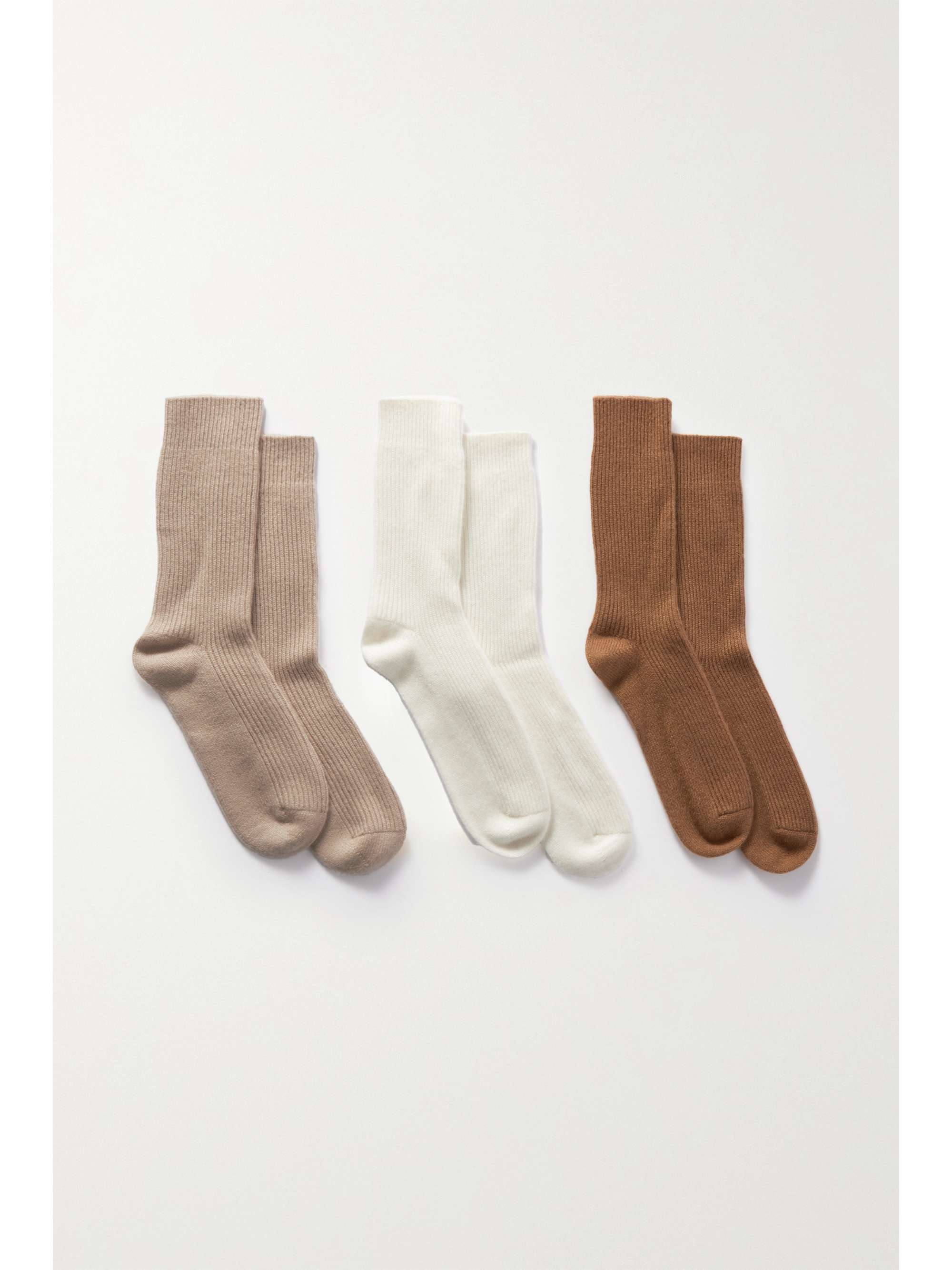 ARCH4 Lucia set of three ribbed baby goat cashmere socks