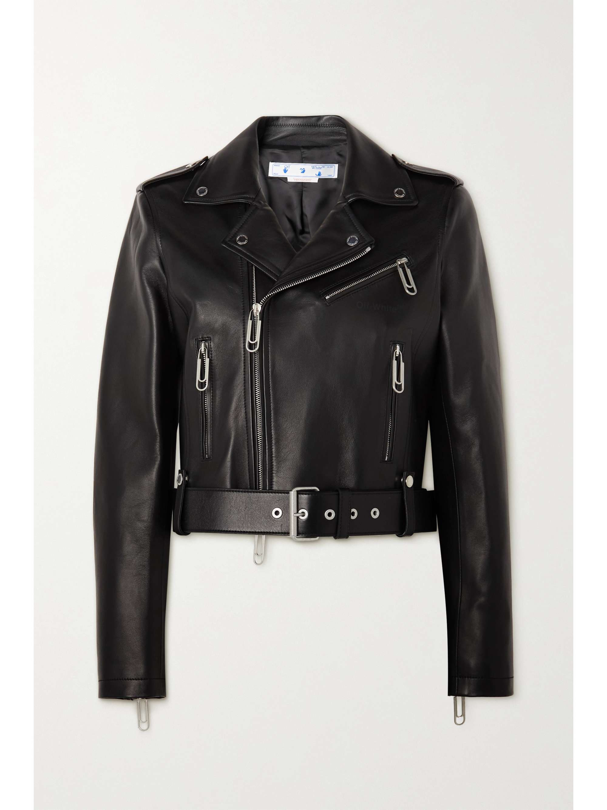 OFF-WHITE Diag leather biker jacket | NET-A-PORTER