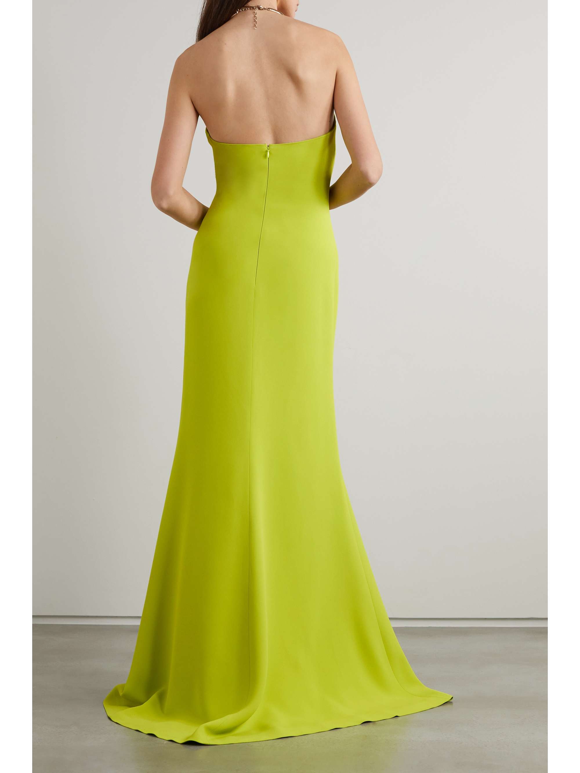 ELIE SAAB Embellished crepe halterneck gown