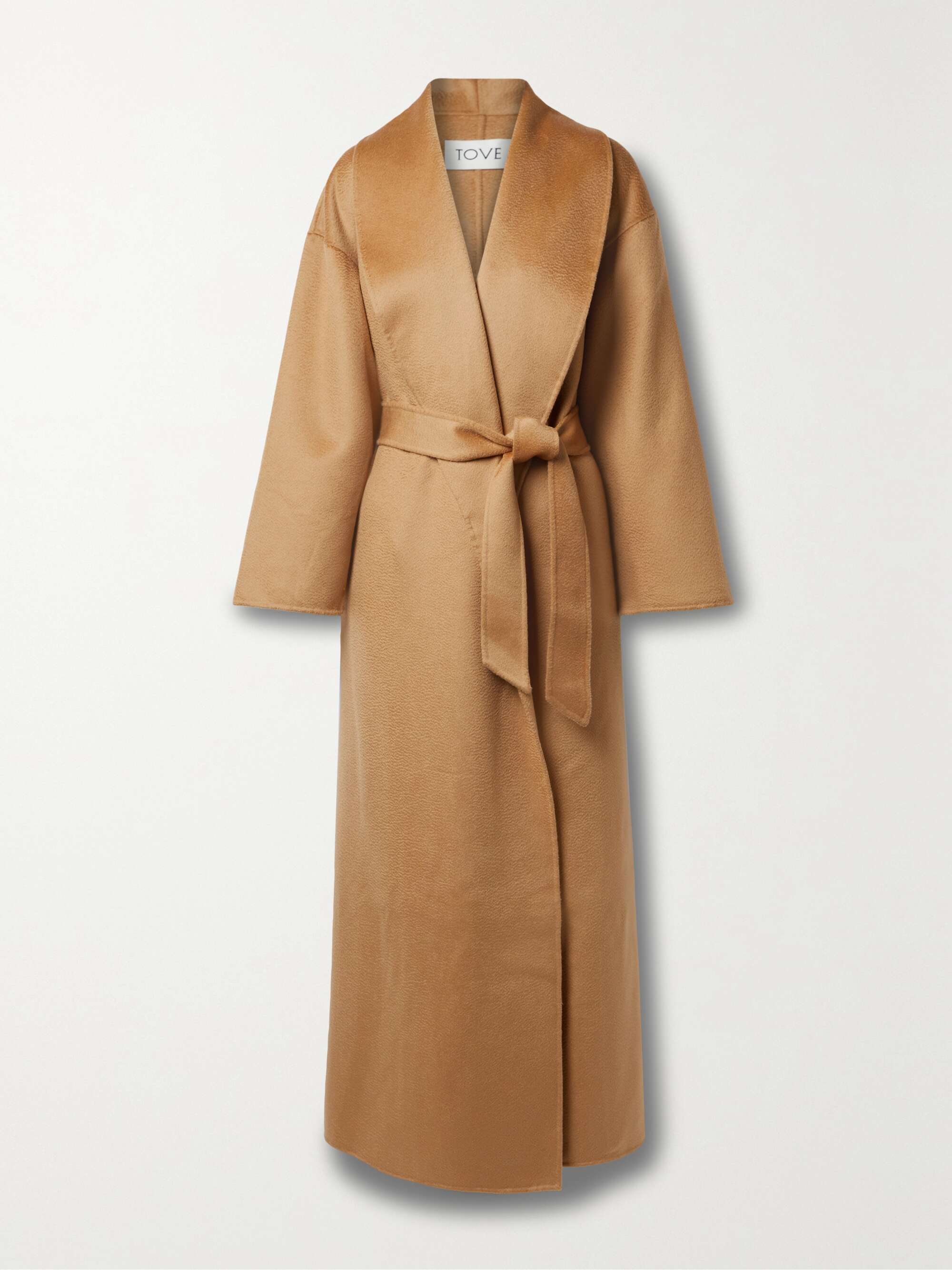 camel belted coat