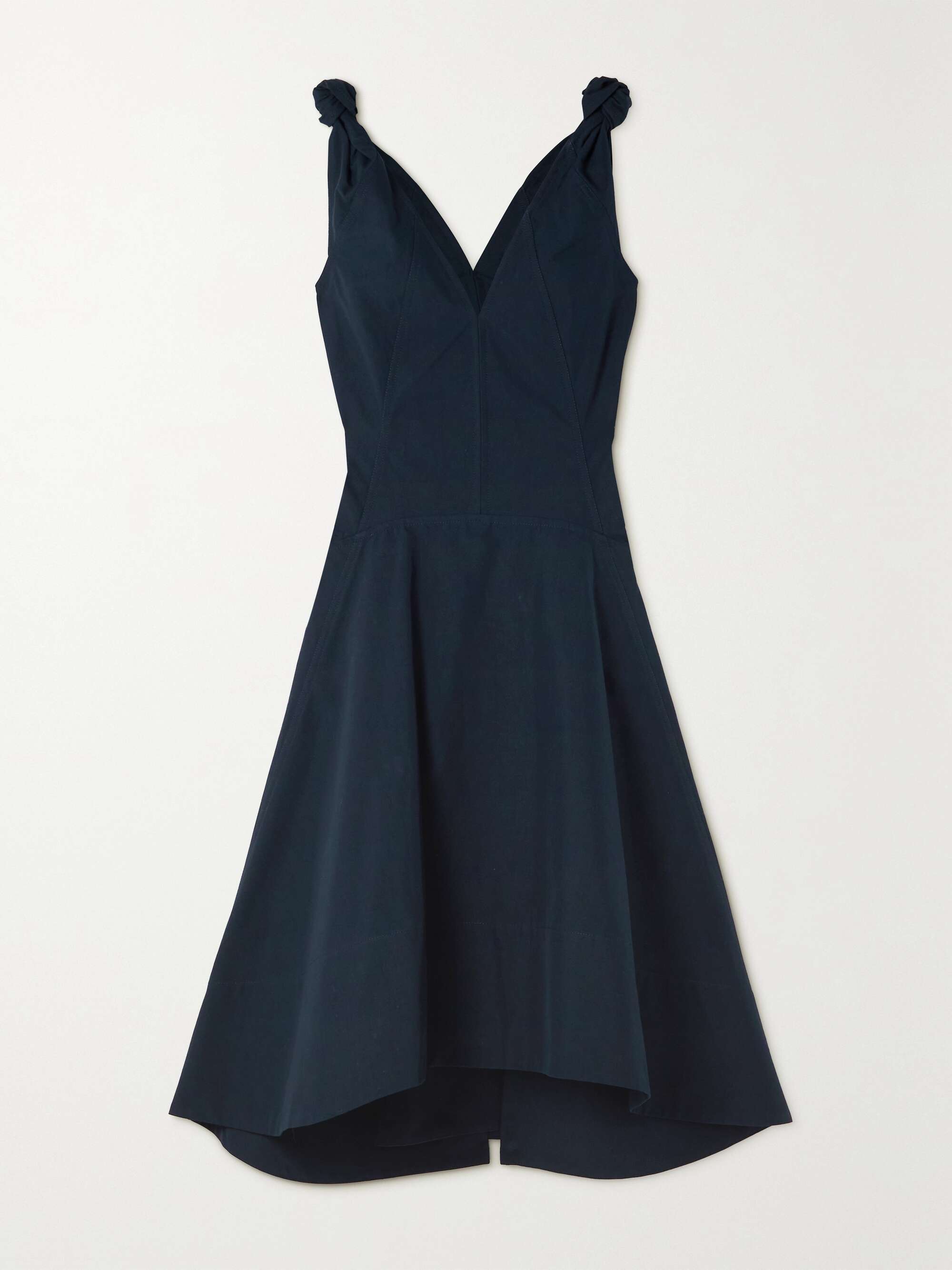 BOTTEGA VENETA Knotted cotton-poplin midi dress | NET-A-PORTER