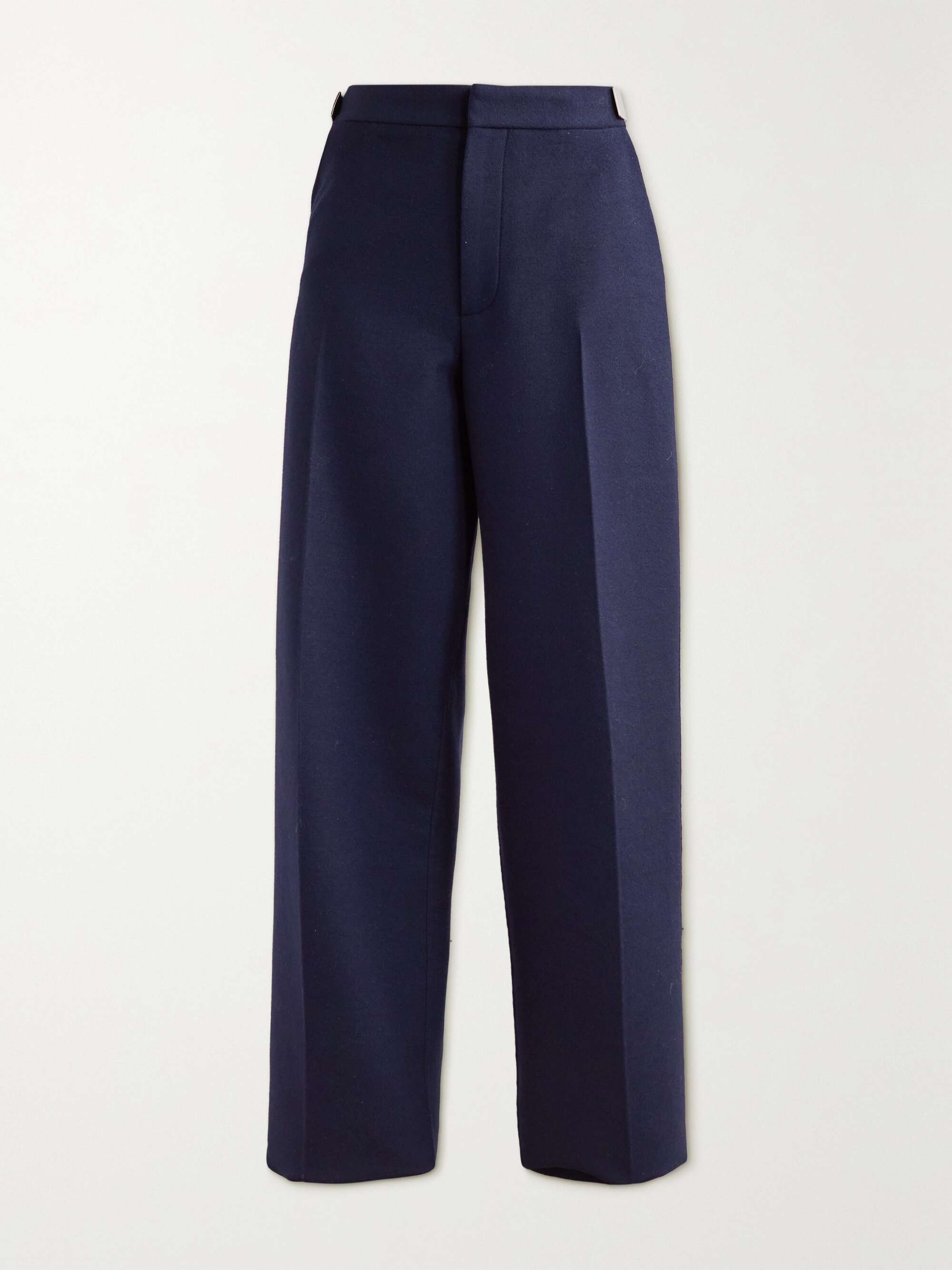 Wool-flannel wide-leg pants