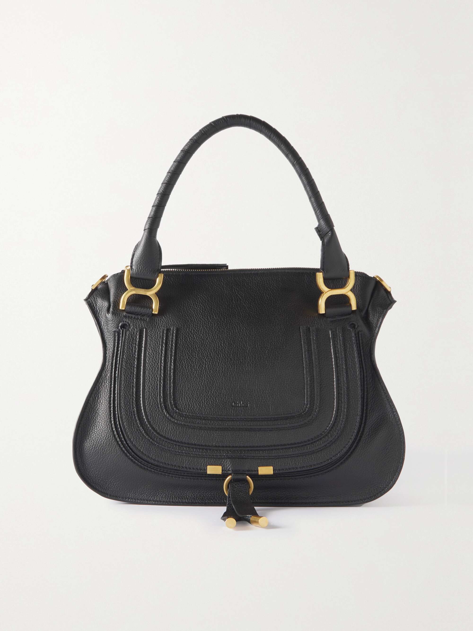 CHLOÉ + NET SUSTAIN Marcie medium textured-leather tote