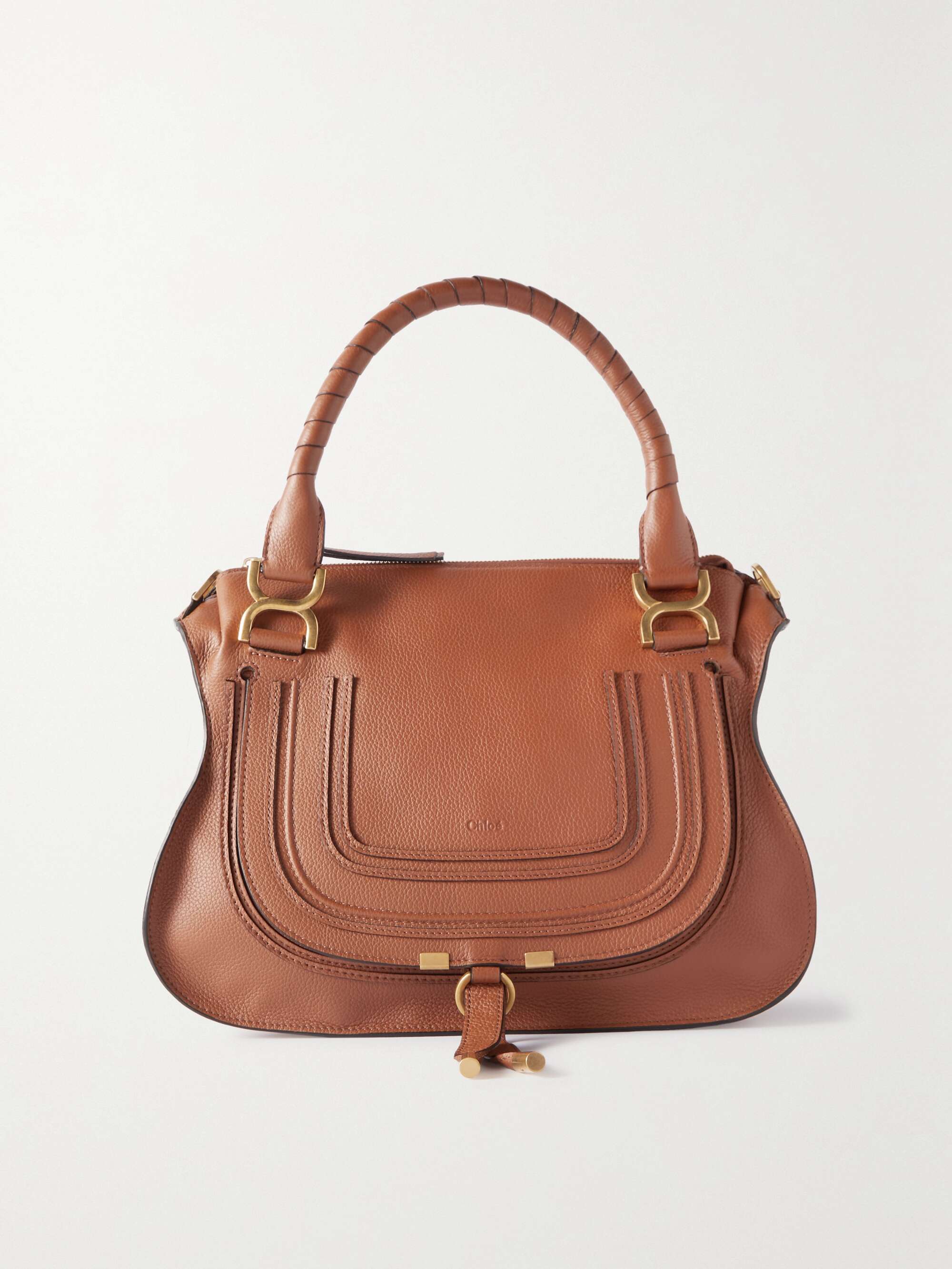 CHLOÉ + NET SUSTAIN Marcie medium textured-leather tote