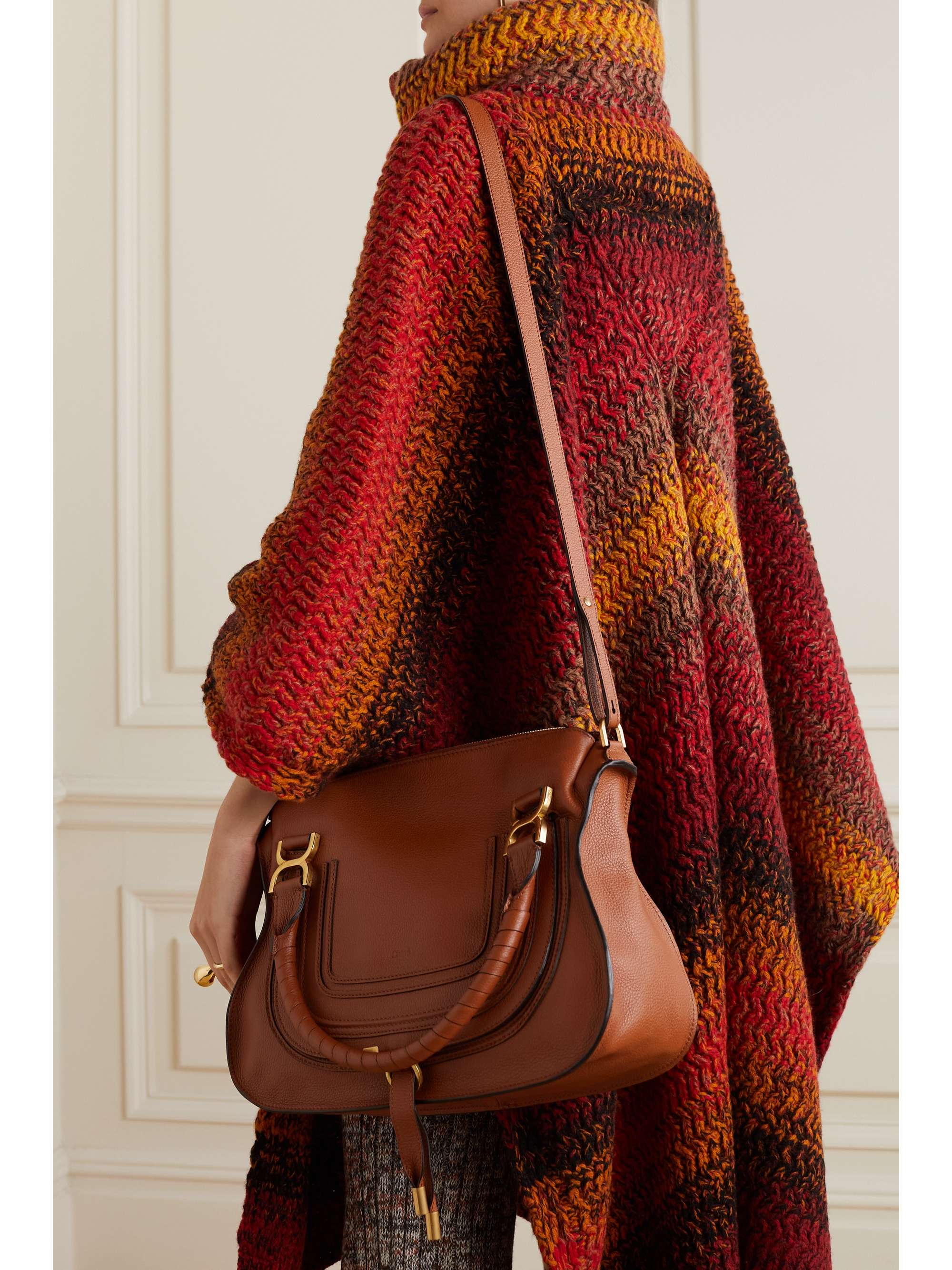 CHLOÉ + NET SUSTAIN Marcie medium textured-leather tote