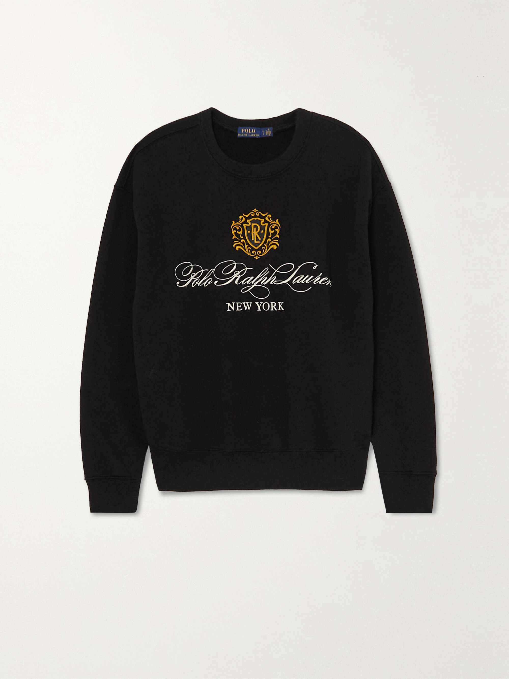 Ralph Lauren Jersey Pullover POLO RALPH LAUREN Embroidered cotton-jersey sweatshirt | NET-A-PORTER