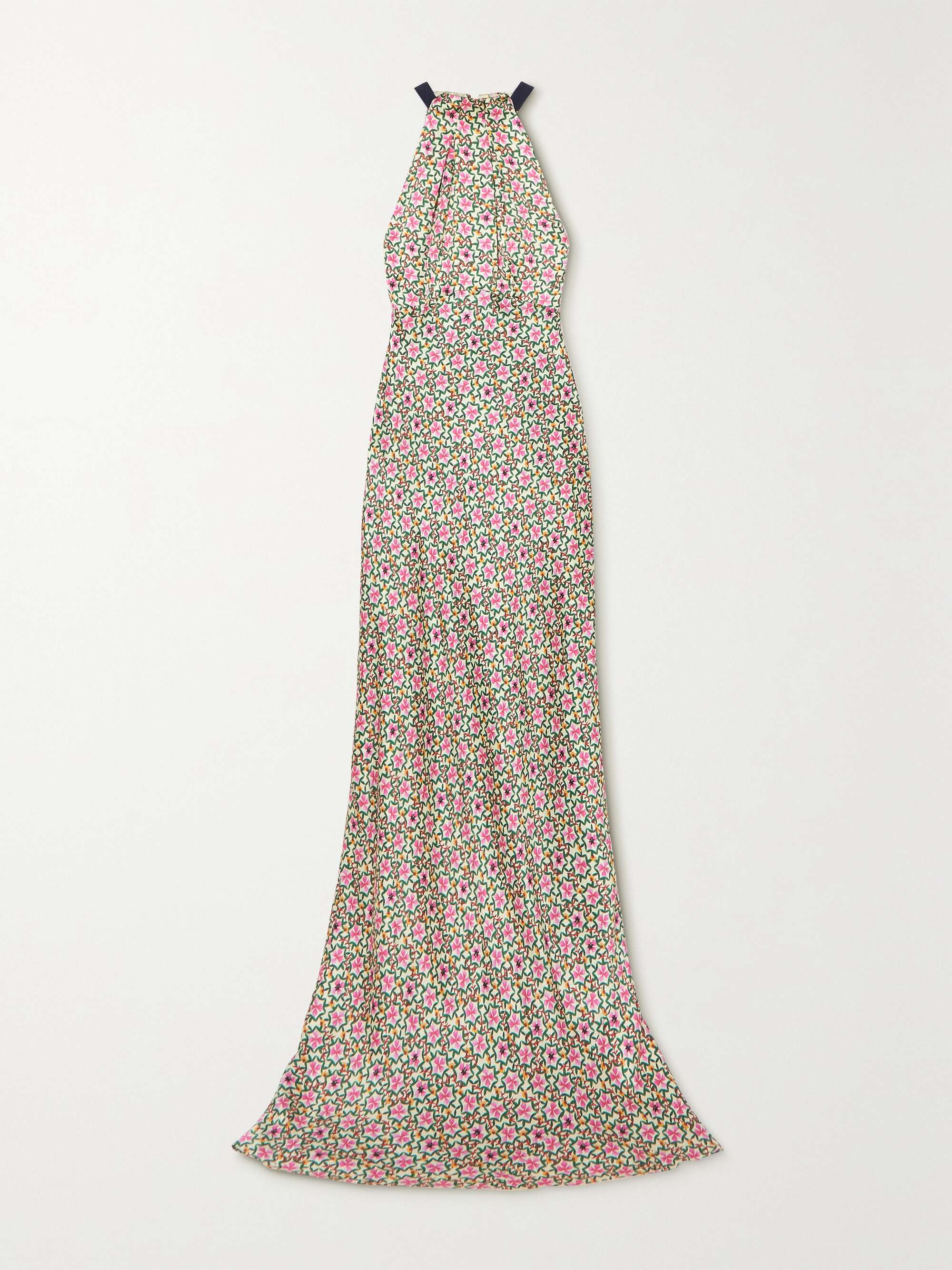 Michelle open-back floral-print satin-jacquard maxi dress