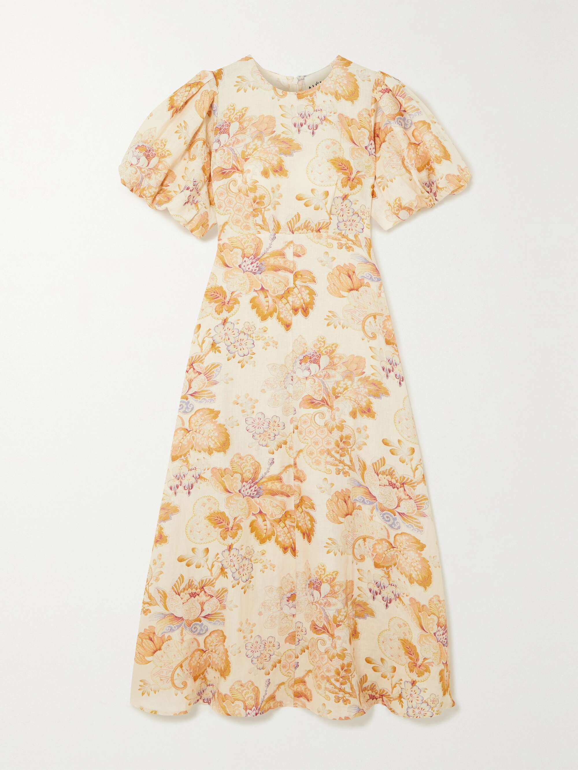 ALÉMAIS Philomena floral-print linen midi dress | NET-A-PORTER