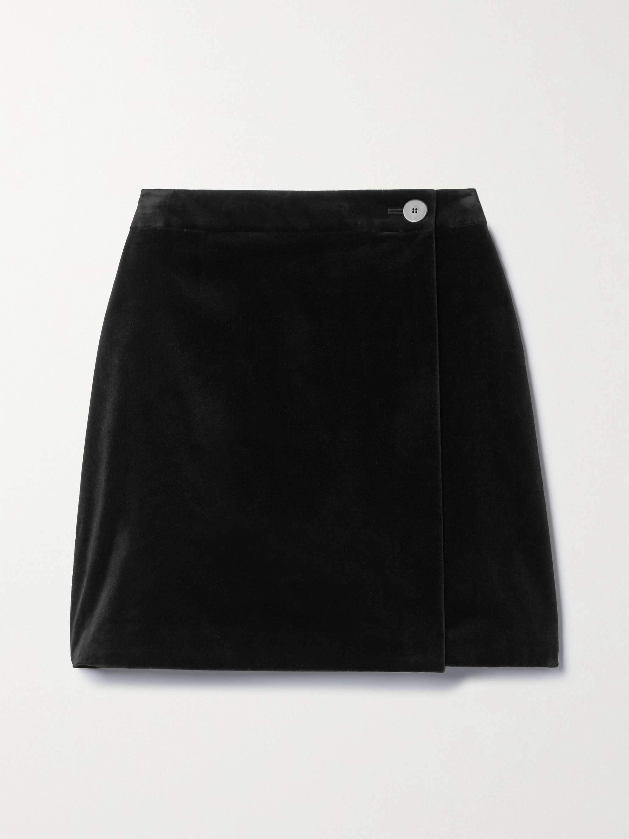 THEORY Cotton-blend velvet mini wrap skirt | NET-A-PORTER