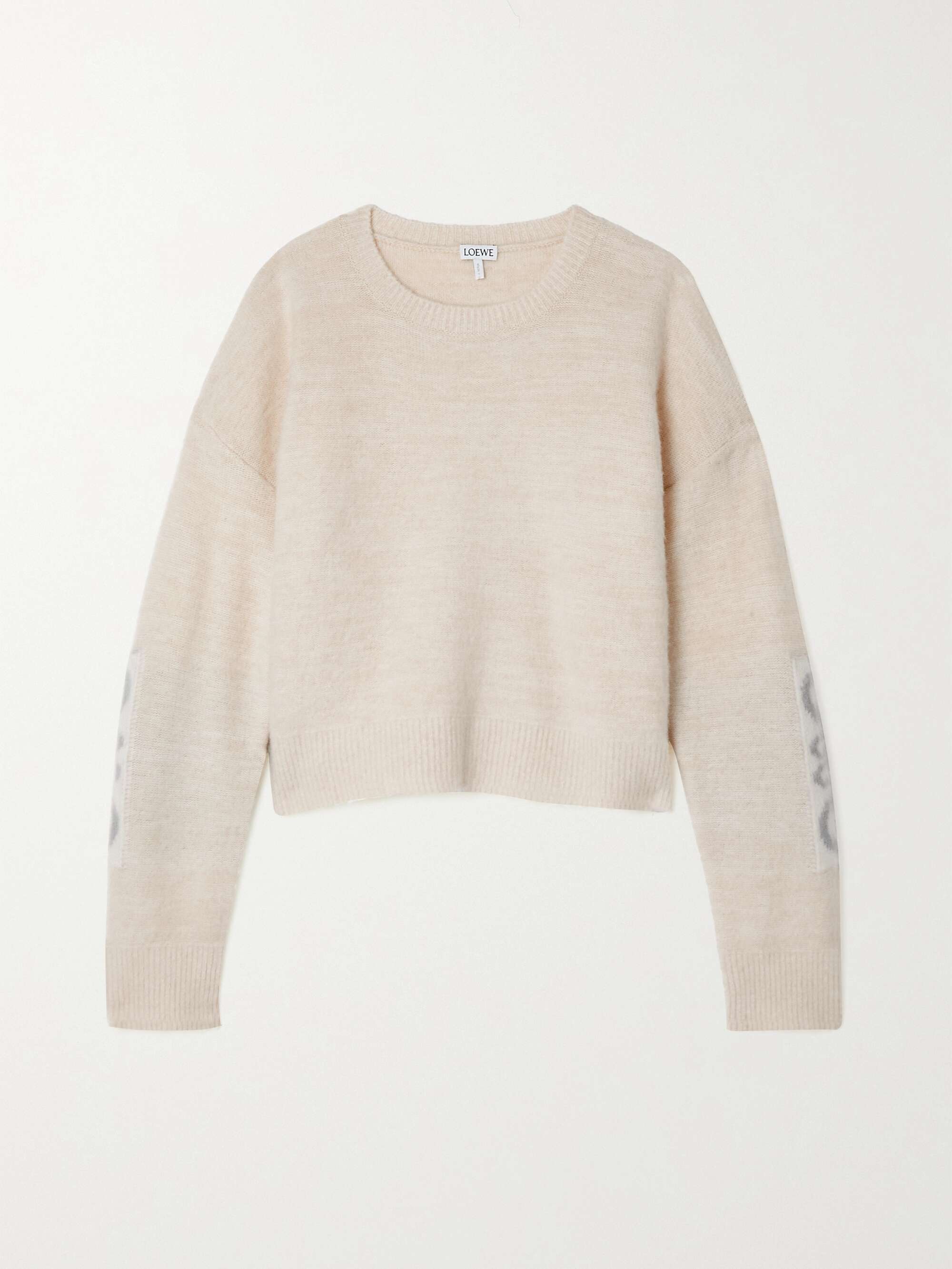 LOEWE Anagram cropped brushed wool sweater | NET-A-PORTER