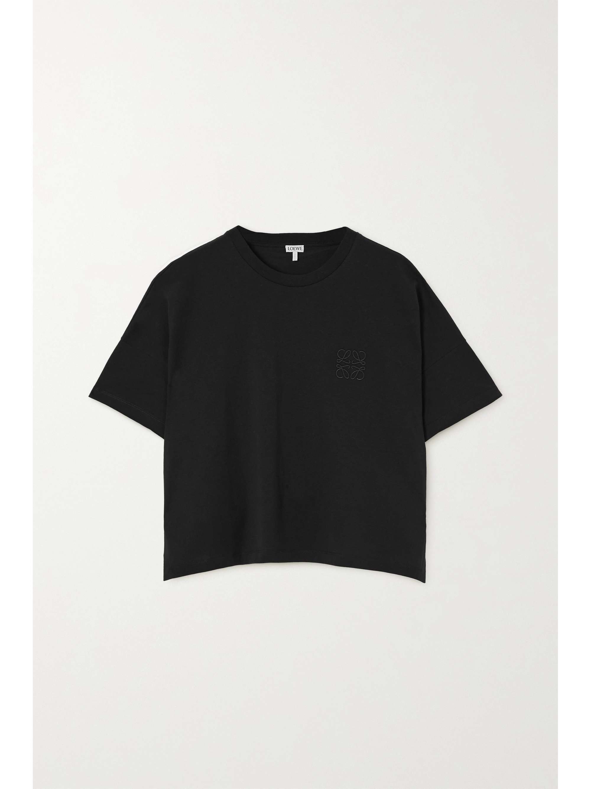 Embroidered cotton-jersey T-shirt