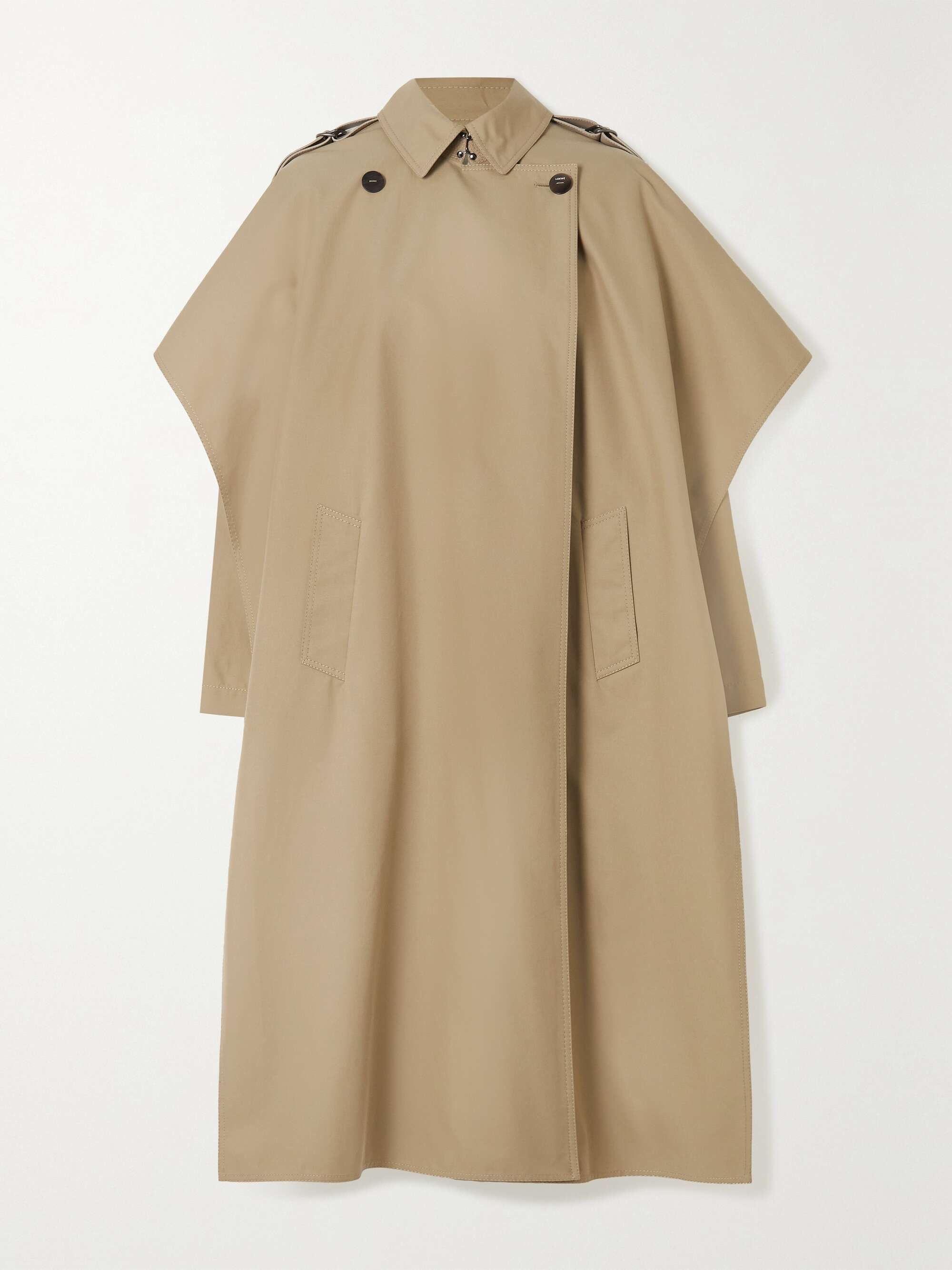 LOEWE Cape-effect cotton-gabardine trench coat | NET-A-PORTER