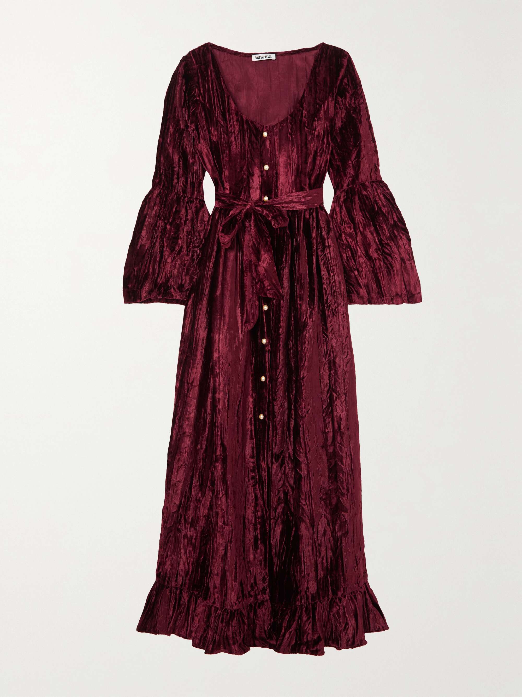 pink velvet midi dress