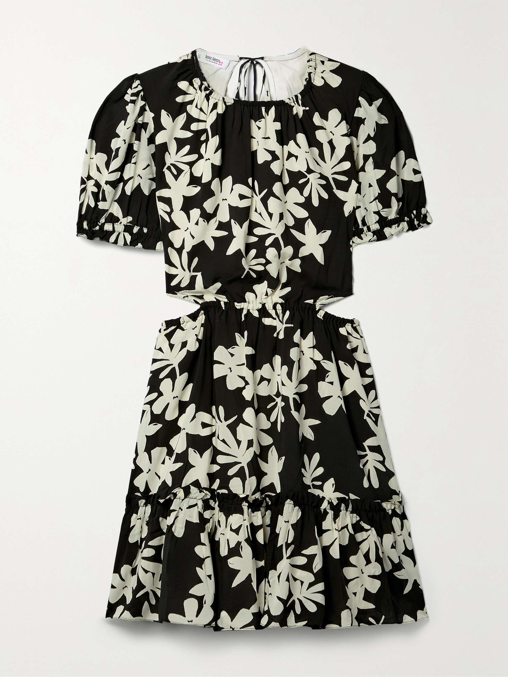 open back floral mini dress