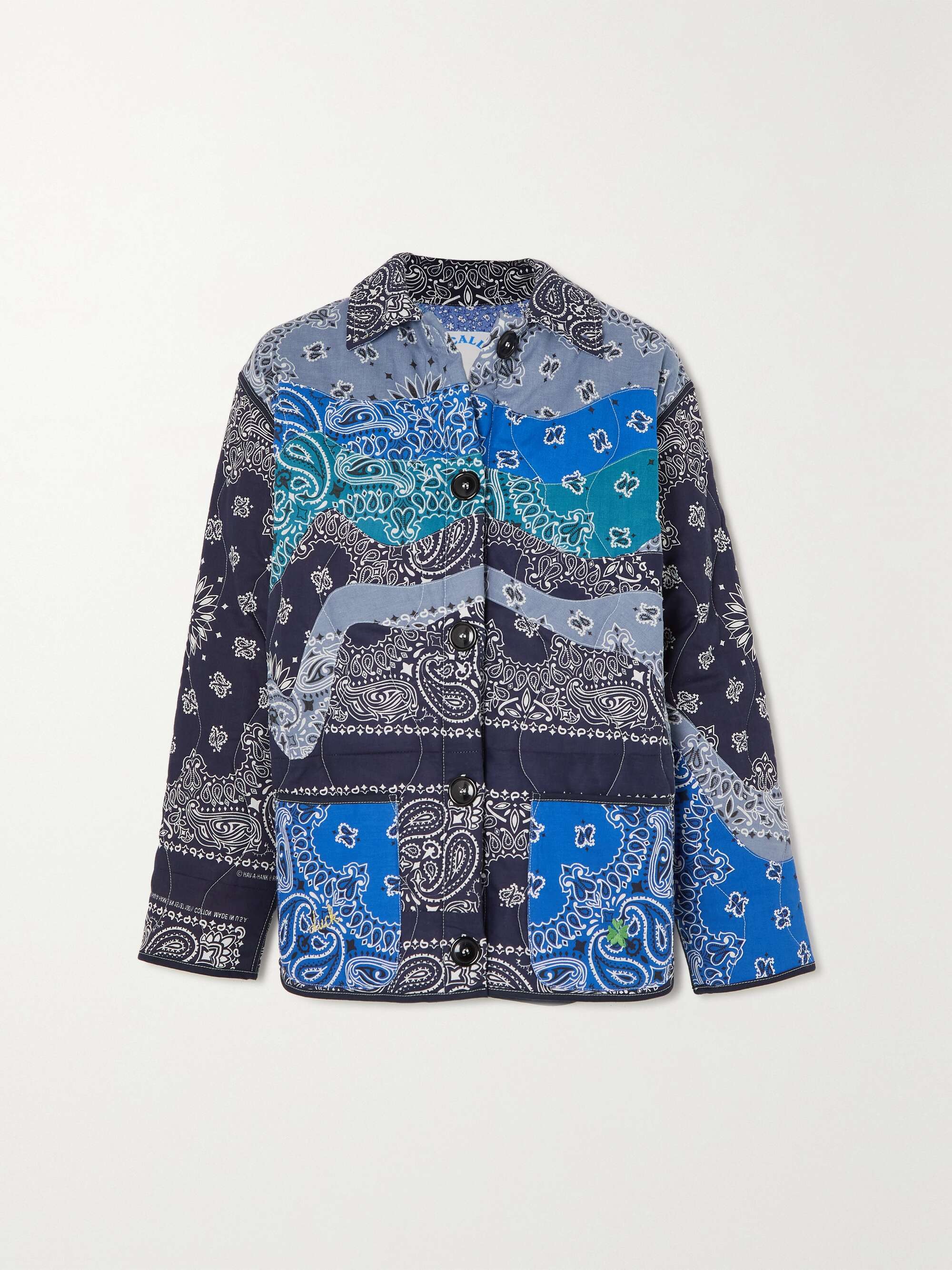 Blue Patchwork paisley-print cotton 