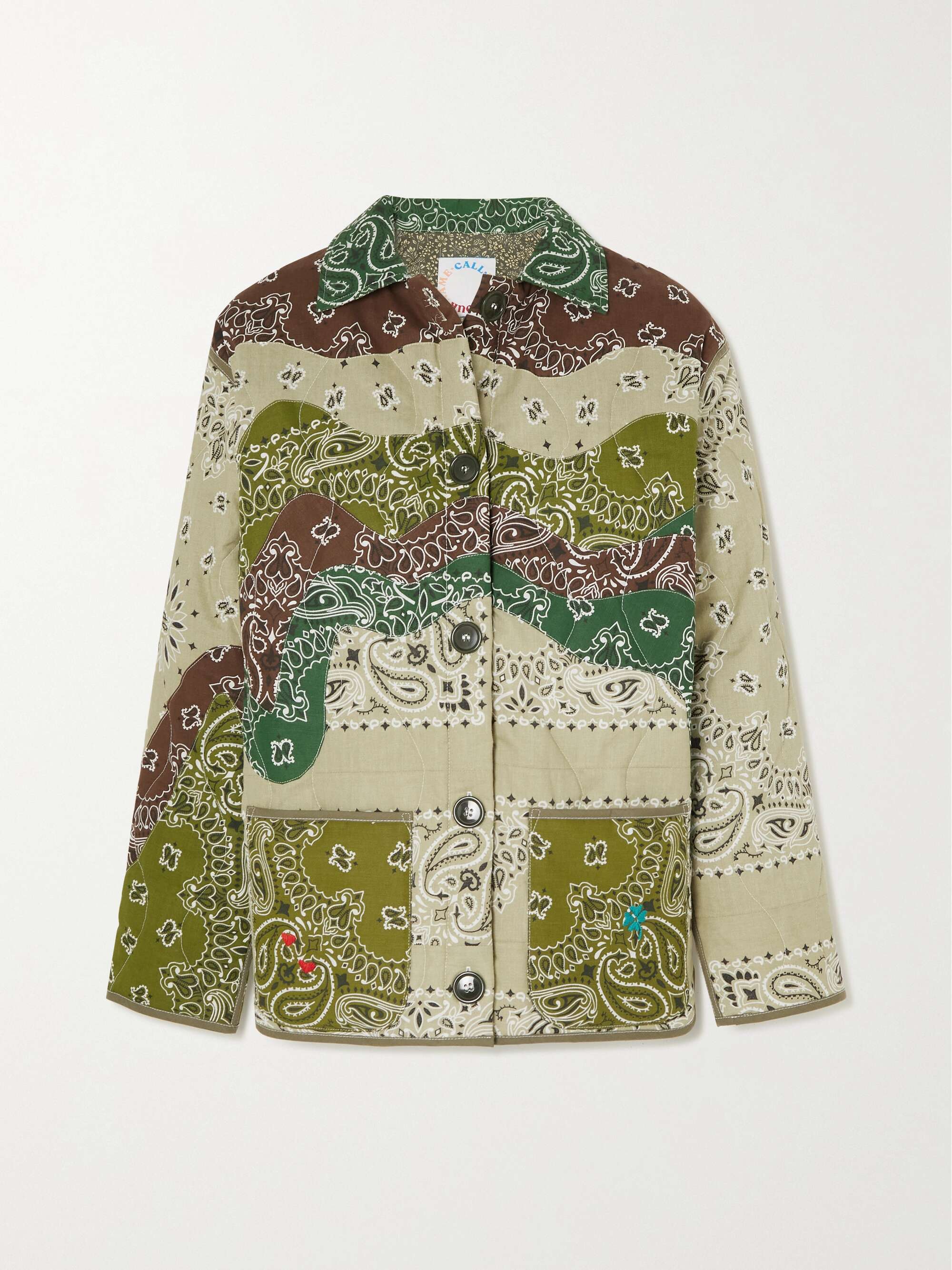 Green Patchwork paisley-print cotton 