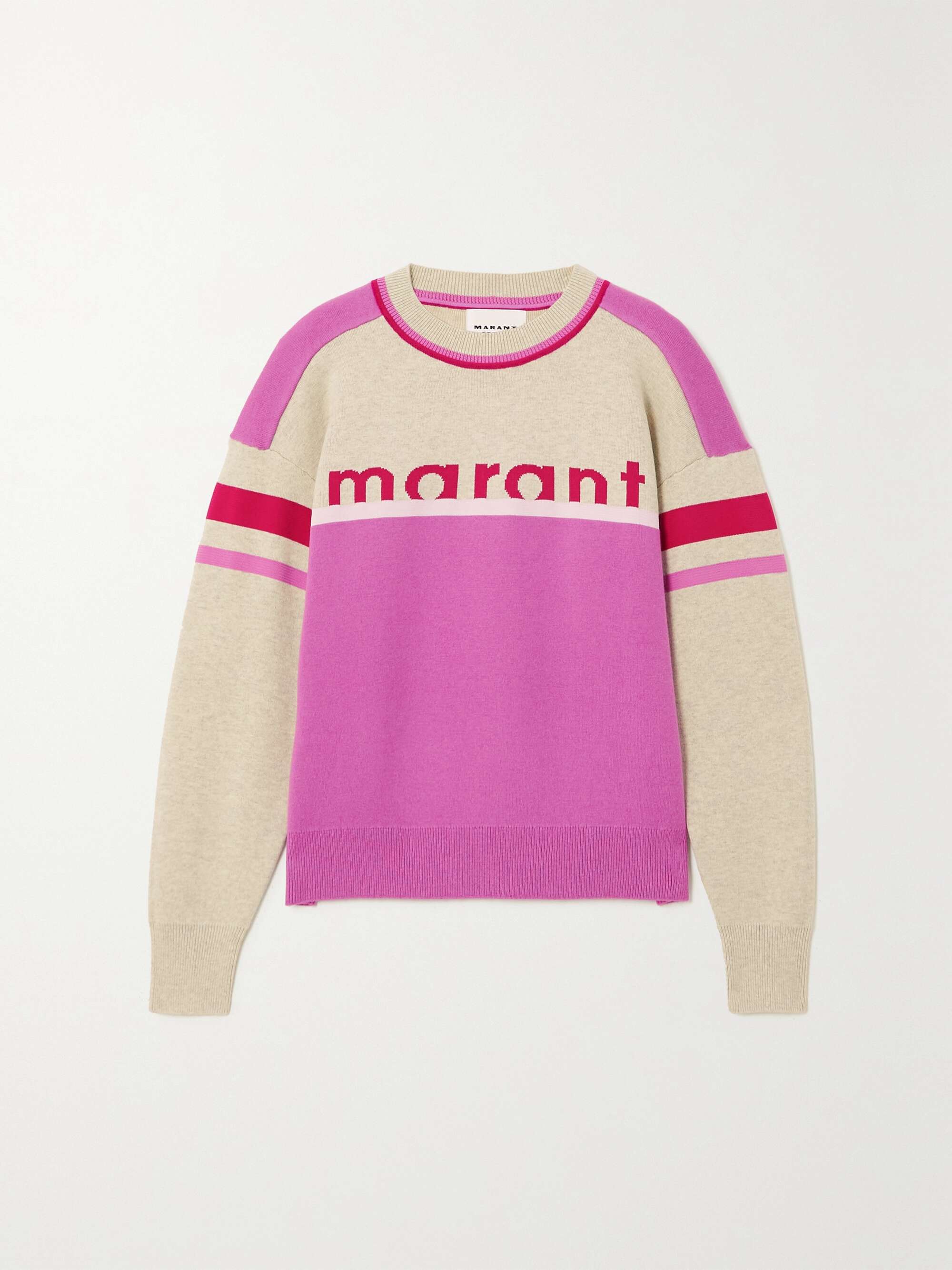 MARANT ÉTOILE Carry striped jacquard-knit sweatshirt | NET-A-PORTER
