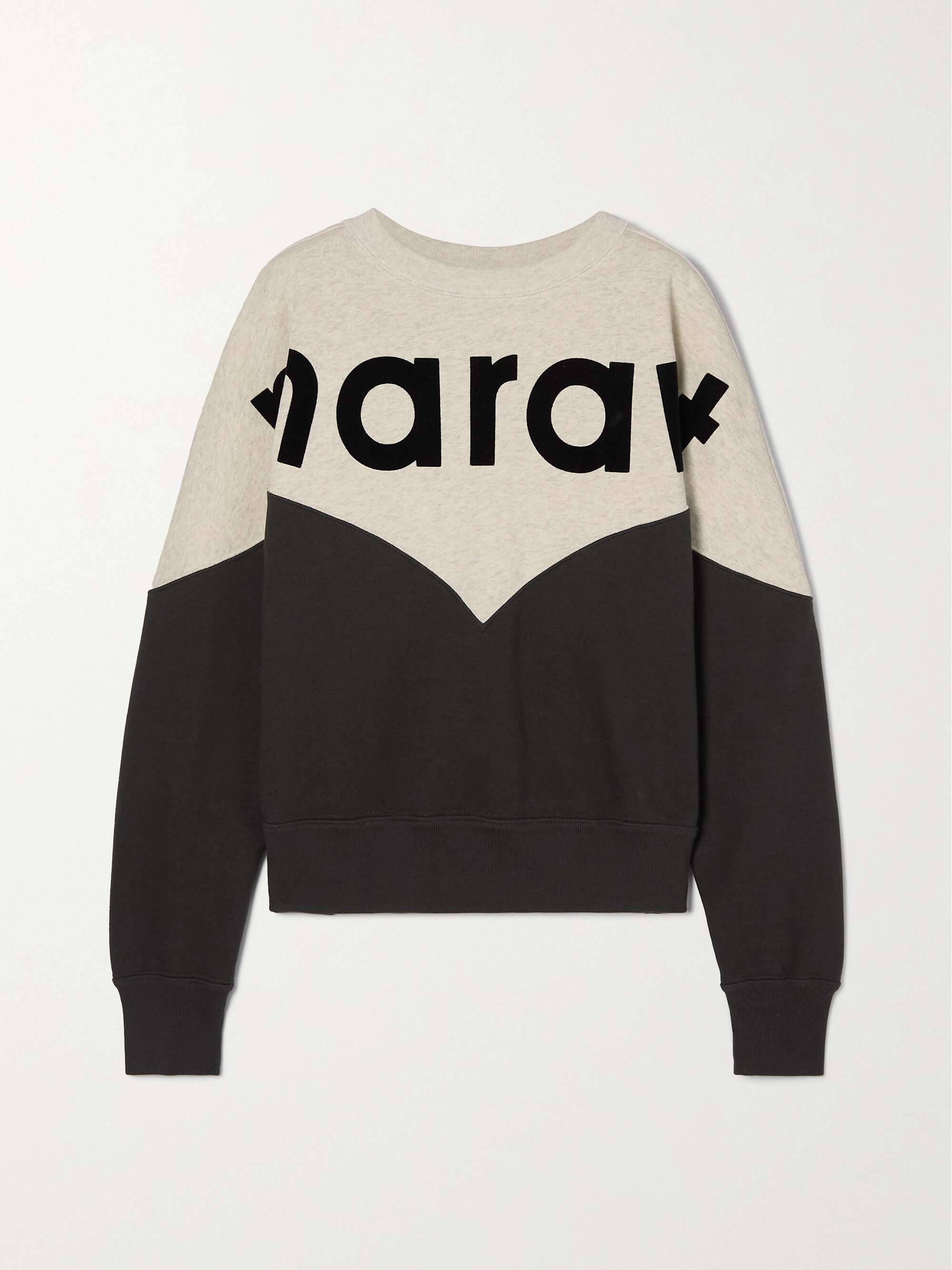 ISABEL ÉTOILE Houston flocked two-tone jersey sweatshirt | NET-A-PORTER