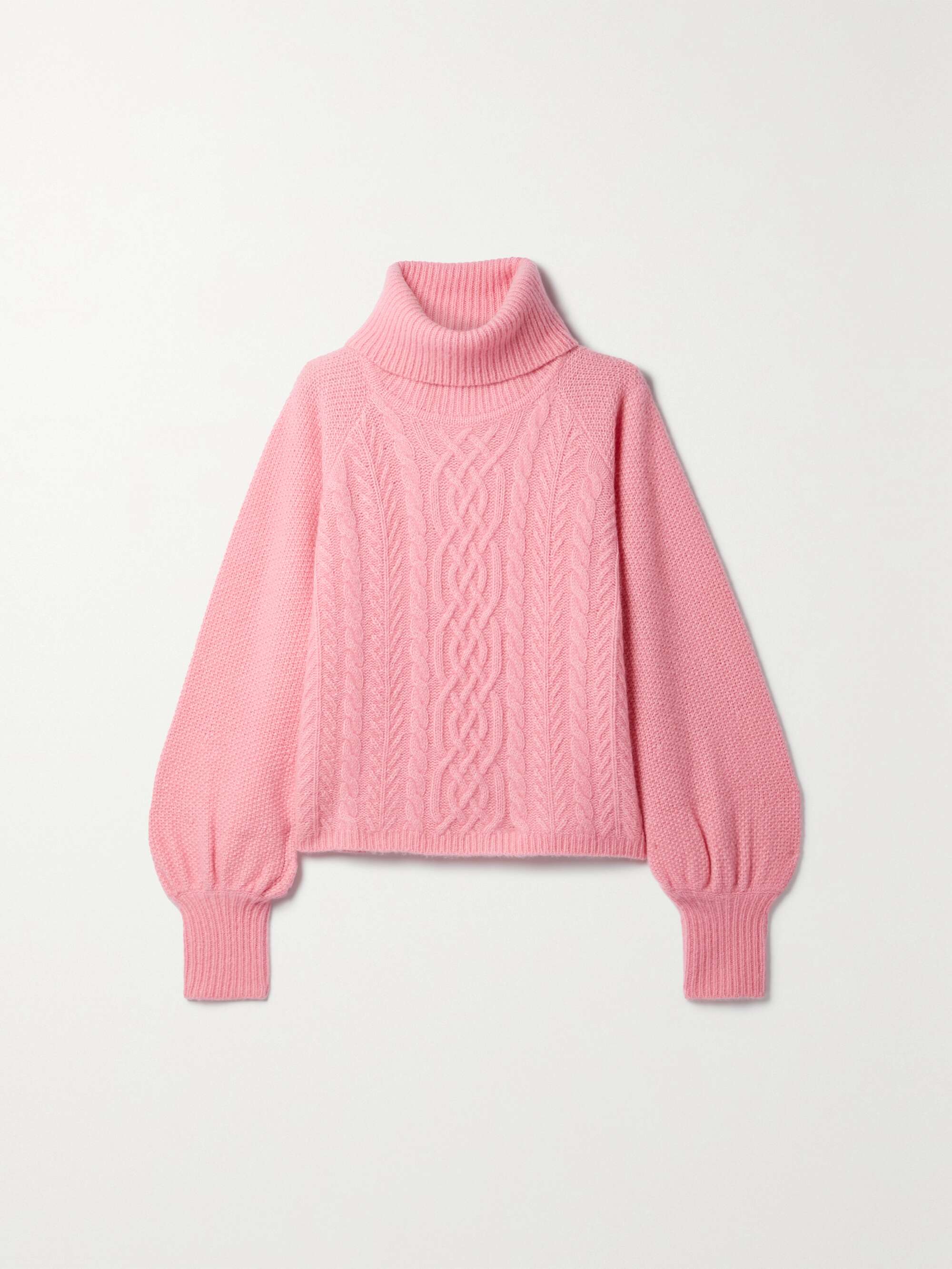 ADAM LIPPES Cropped cable-knit cashmere, wool and silk-blend turtleneck  sweater | NET-A-PORTER