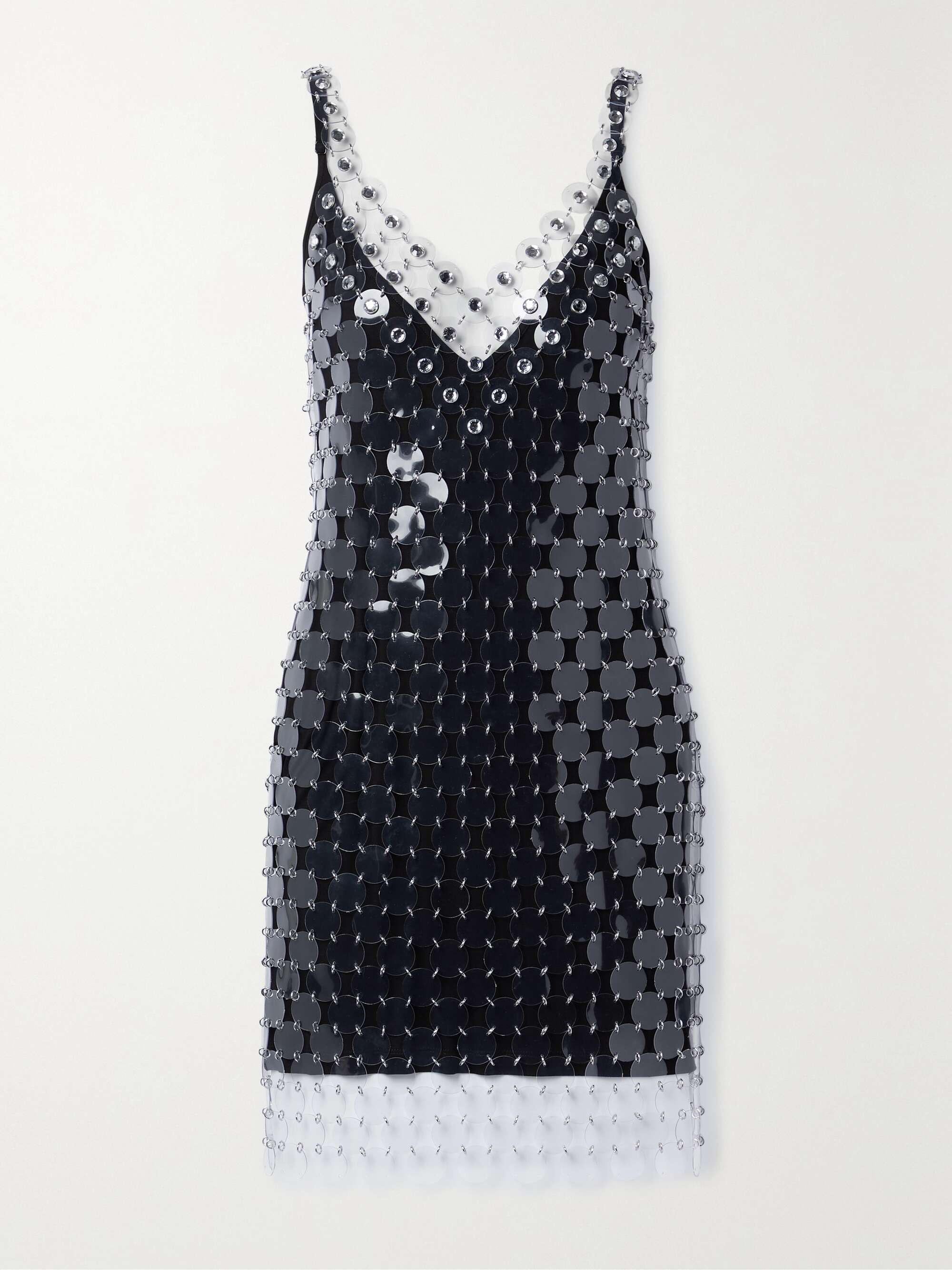 PACO RABANNE Crystal and paillette-embellished chainmail mini dress |  NET-A-PORTER