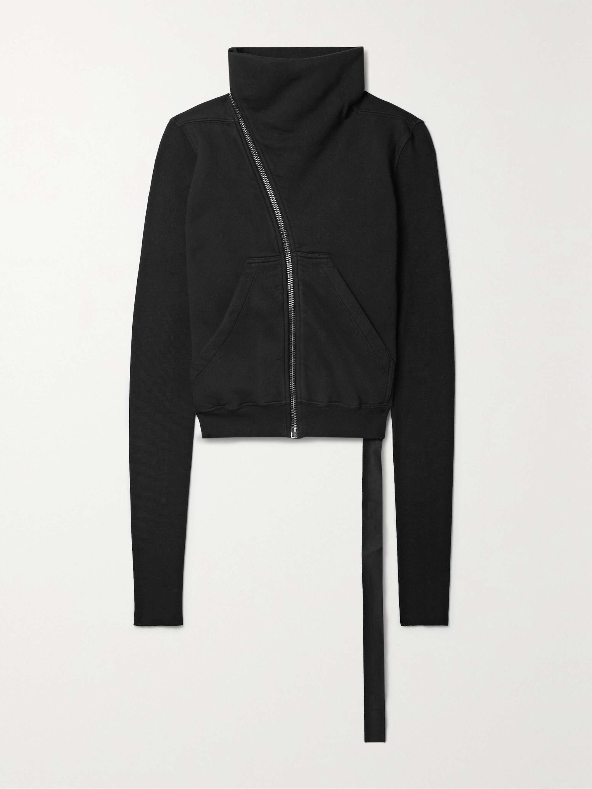 RICK OWENS Draped cotton-jersey turtleneck sweatshirt | NET-A-PORTER