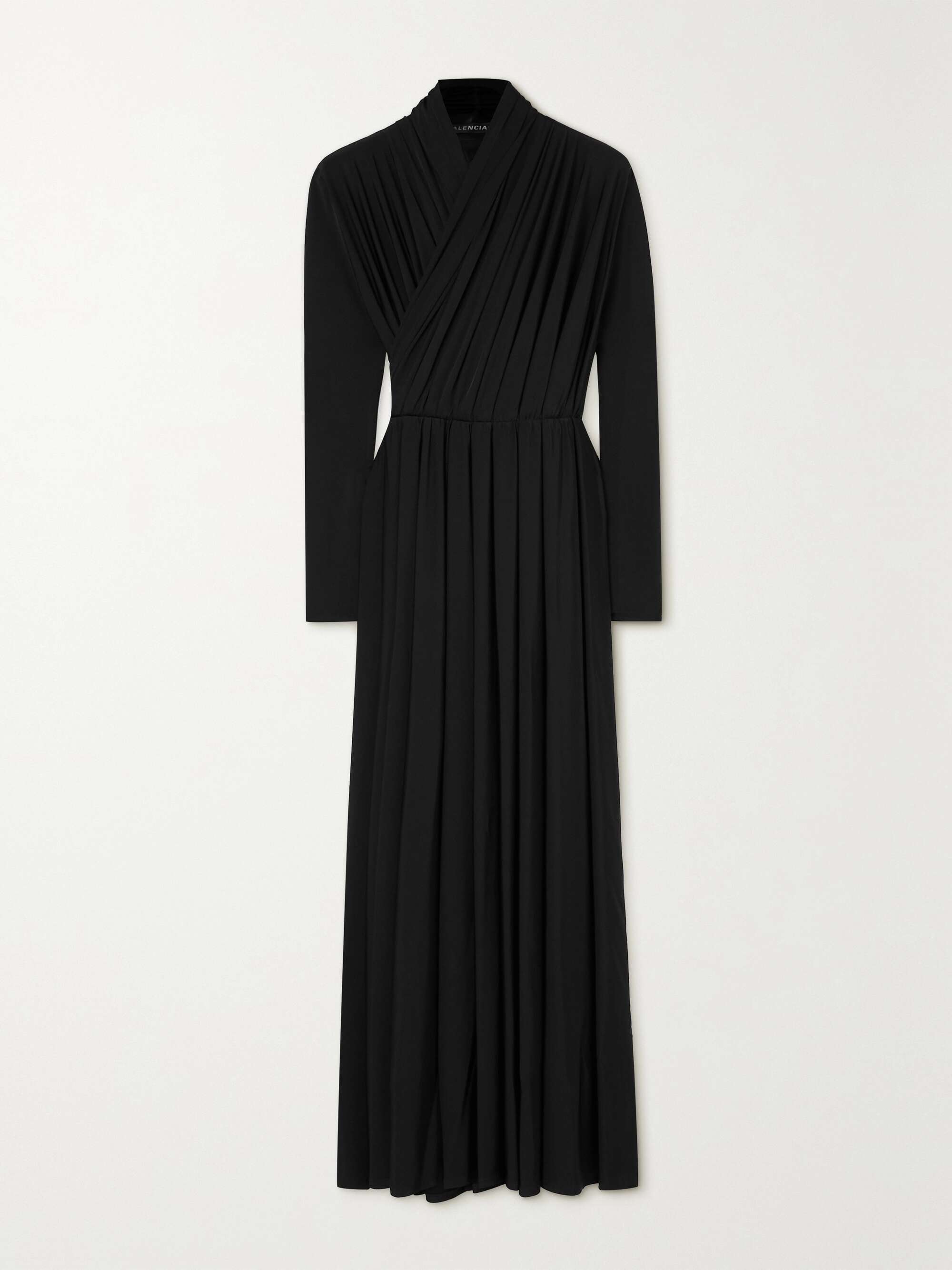 Black Draped asymmetric satin-jersey 