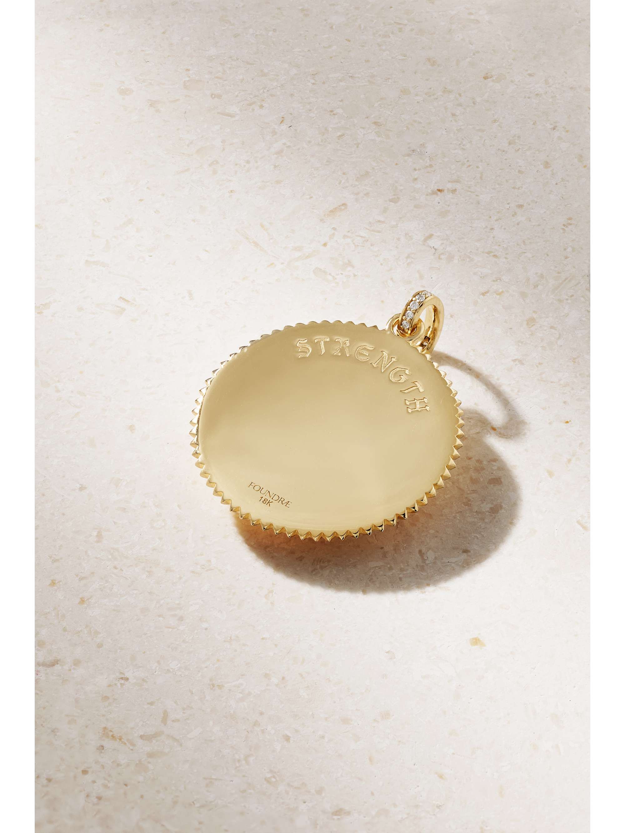 FOUNDRAE Strength large 18-karat gold diamond pendant