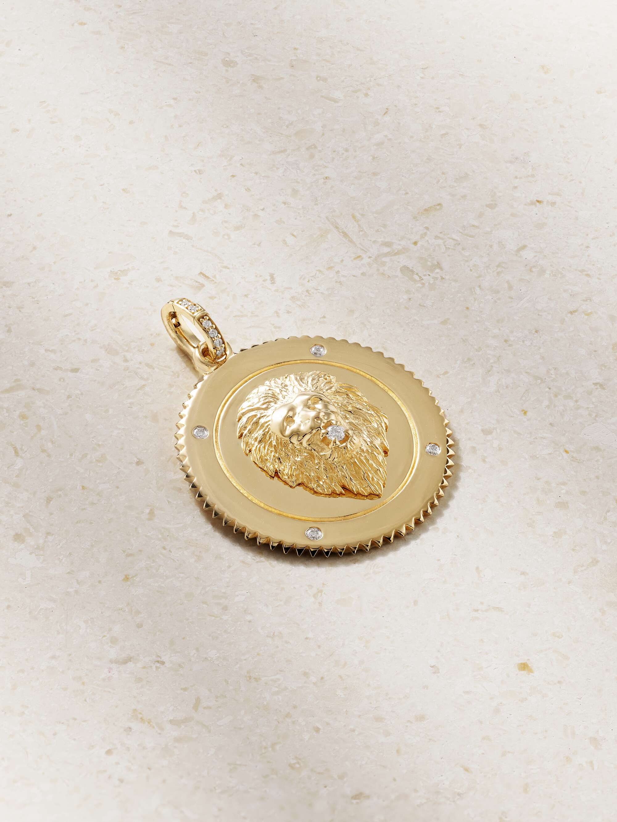 FOUNDRAE Strength large 18-karat gold diamond pendant