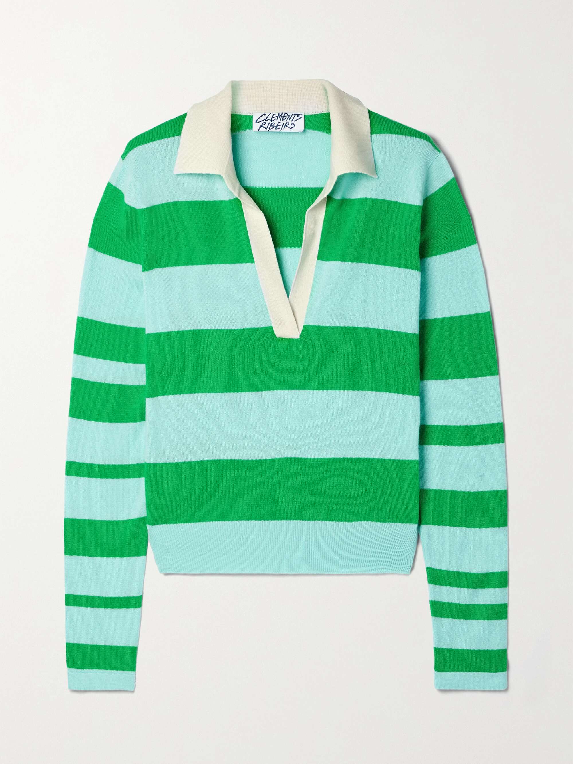 CLEMENTS RIBEIRO Rugby striped jacquard-knit cashmere sweater | NET-A-PORTER