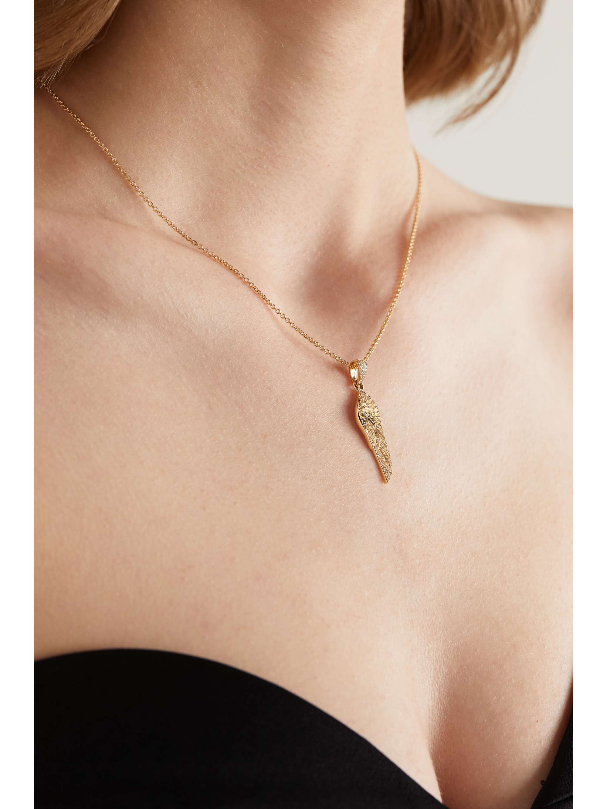 GARRARD Wings Classic 18-karat gold diamond necklace