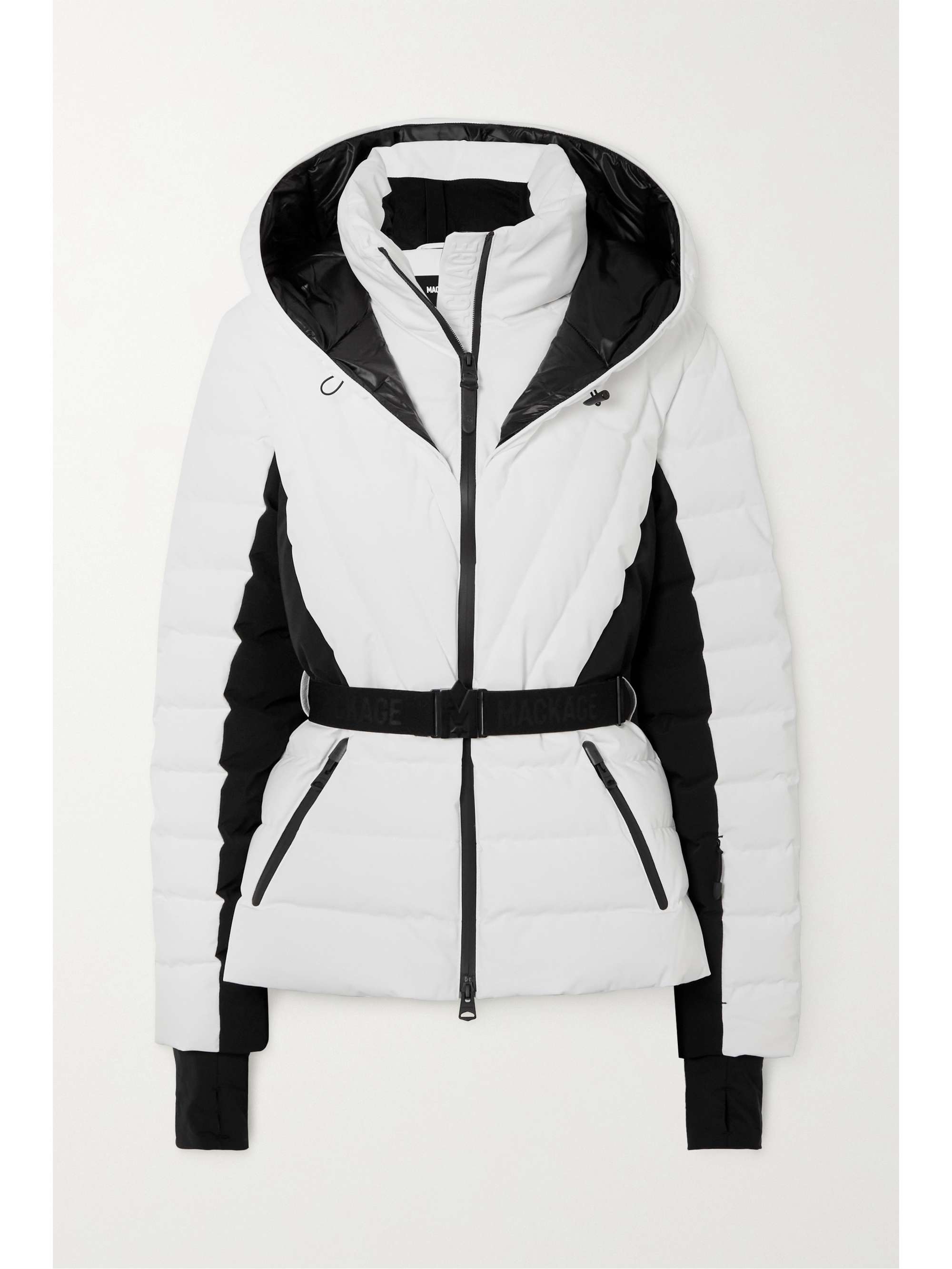 + NET SUSTAIN Elita-NFZ belted quilted down ski jacket