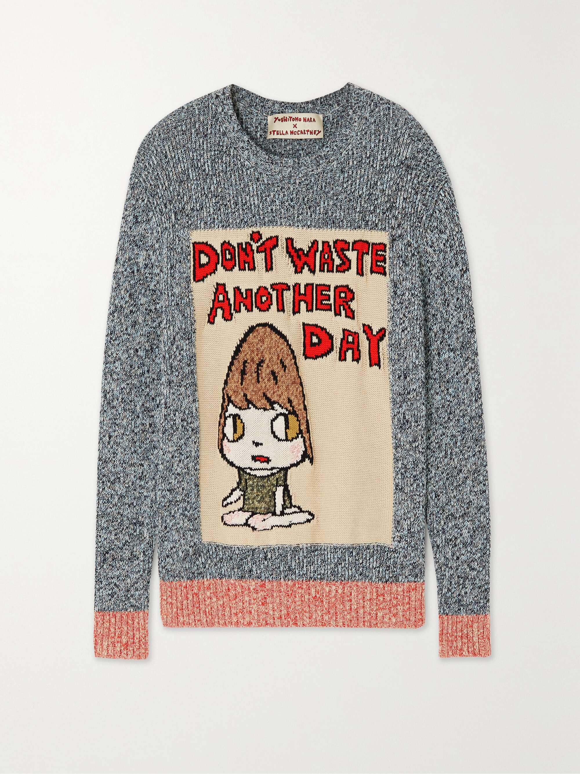 STELLA MCCARTNEY + Yoshitomo Nara intarsia cotton sweater | NET-A