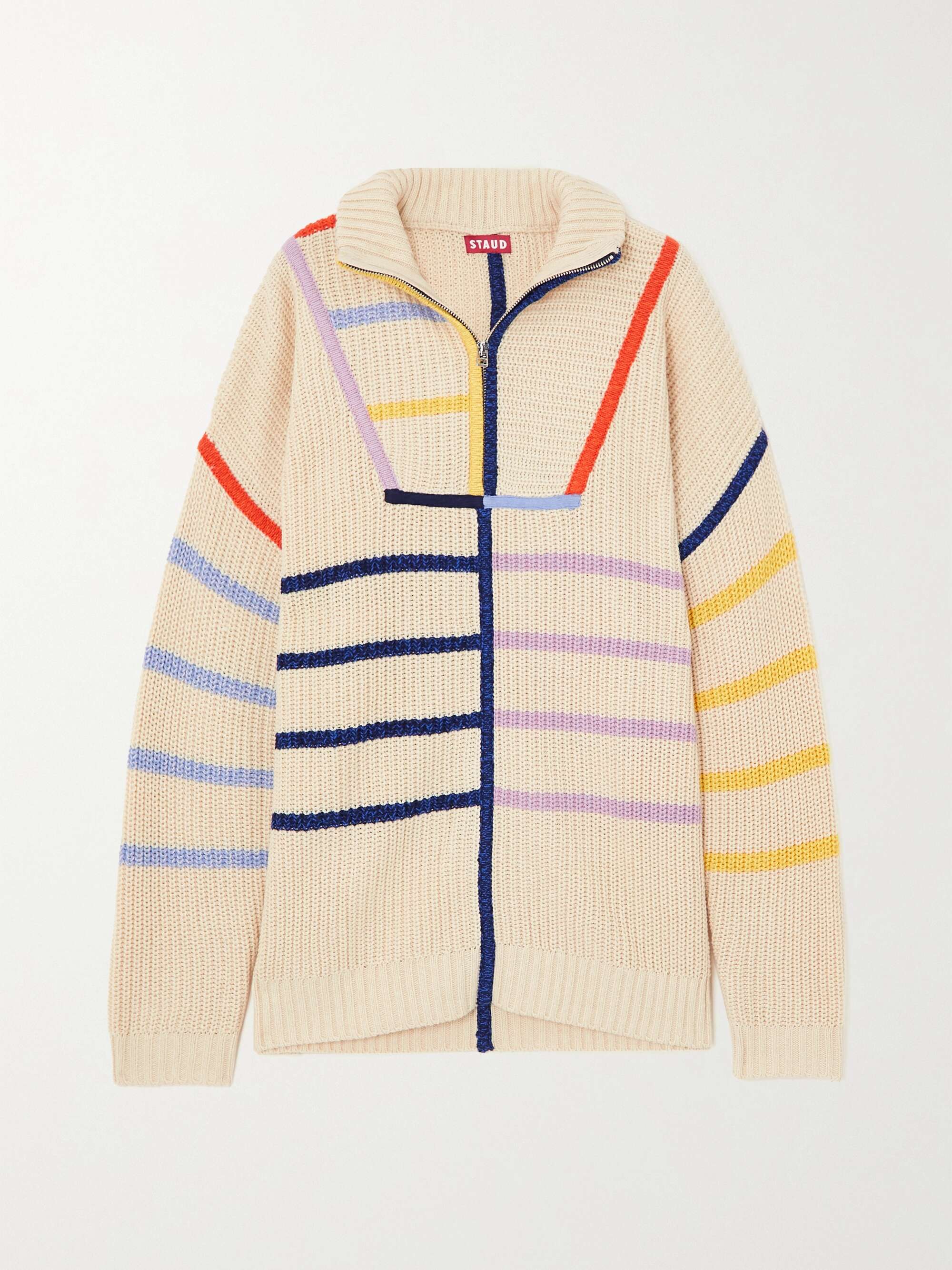 STAUD Hampton striped cotton-blend sweater | NET-A-PORTER