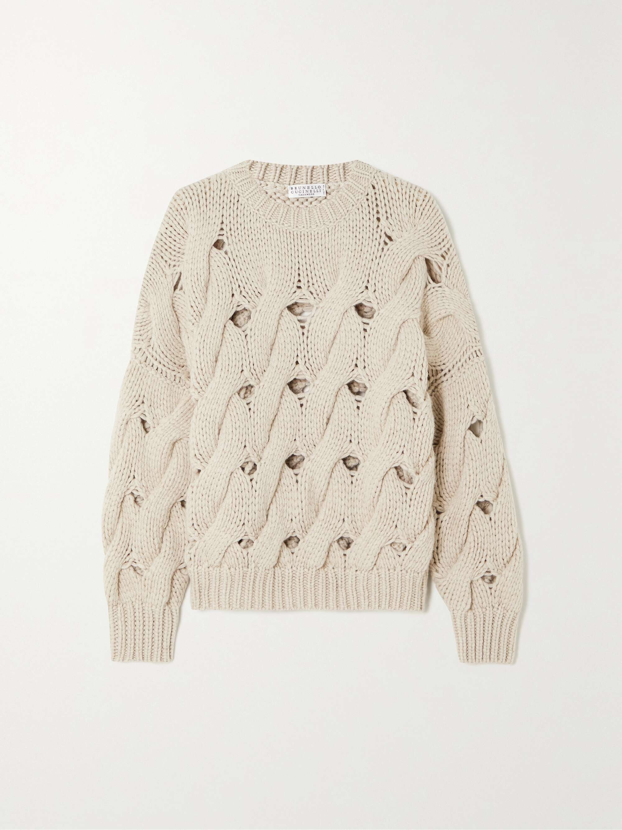 Cable-knit cashmere sweater