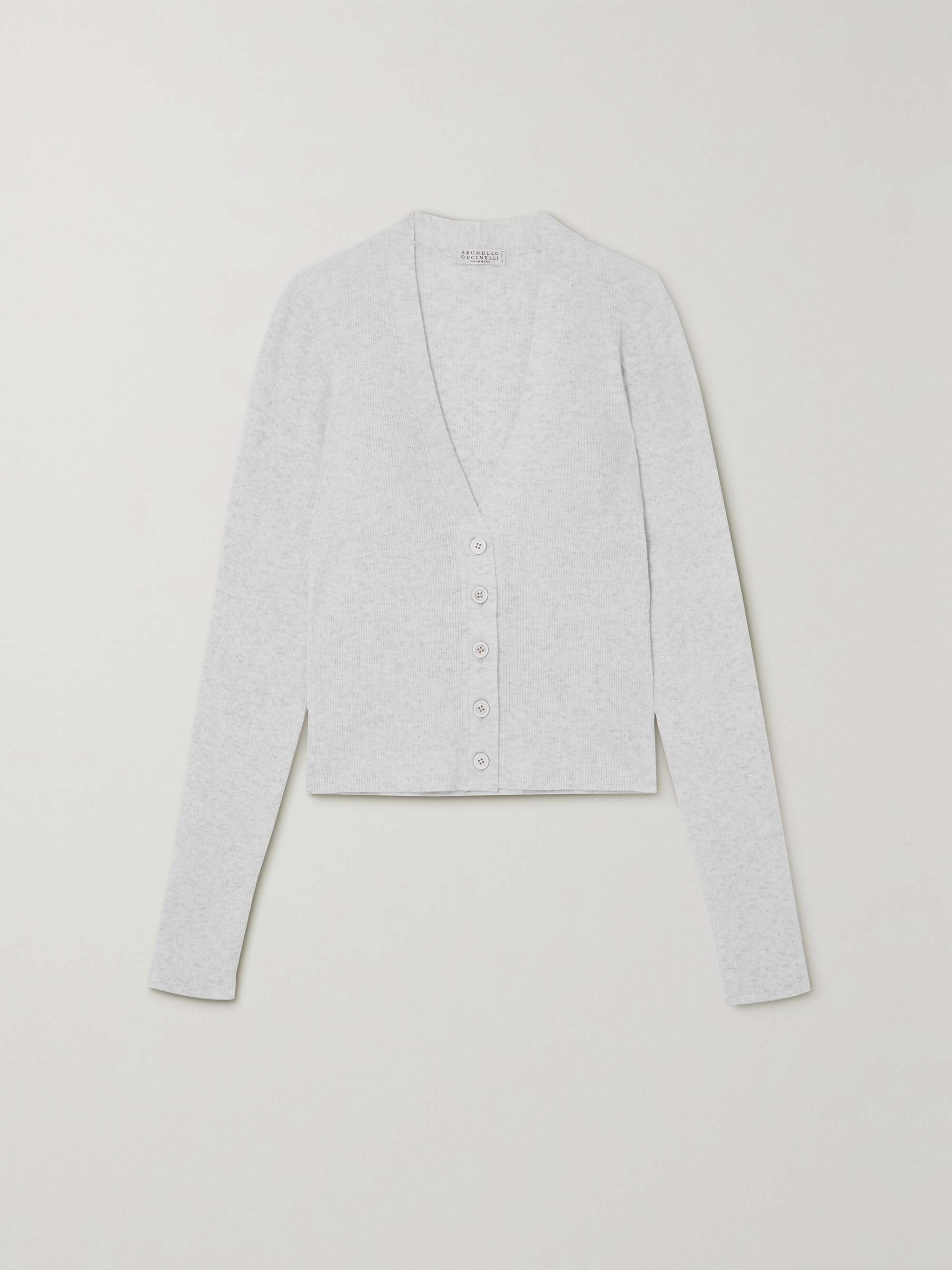 BRUNELLO CUCINELLI Metallic ribbed-knit cardigan | NET-A-PORTER