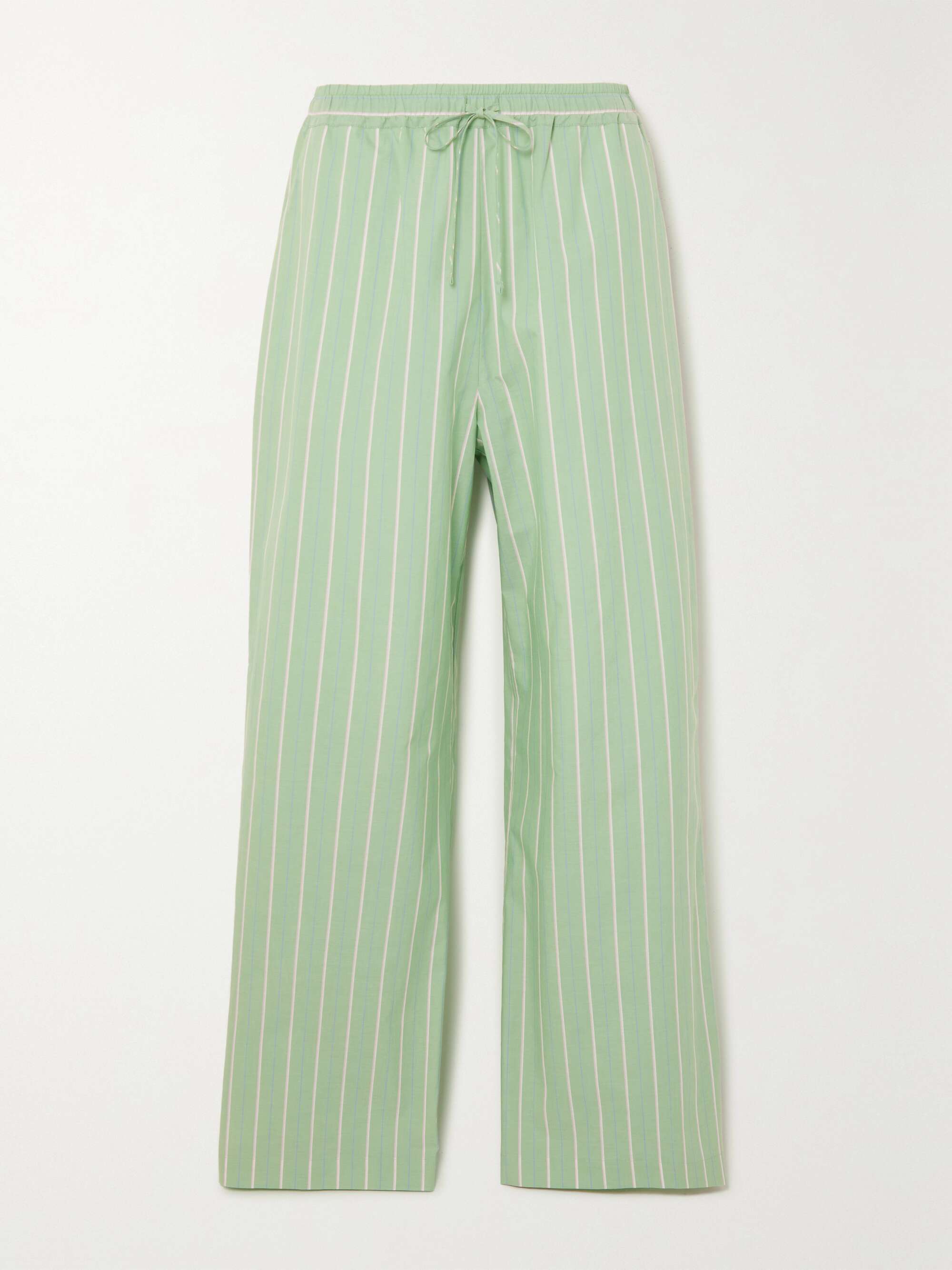 Striped organic cotton wide-leg pants